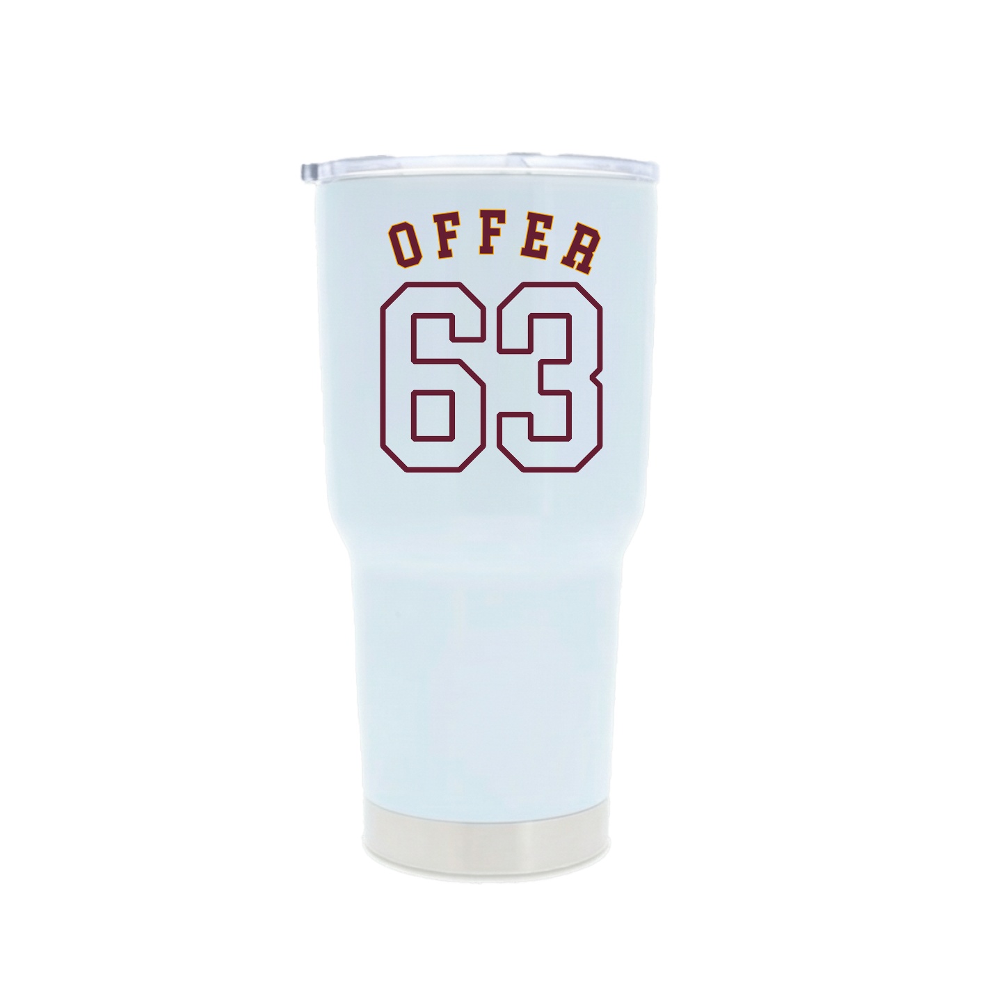 30oz Stainless Steel Tumbler — Shirsey Arch in White