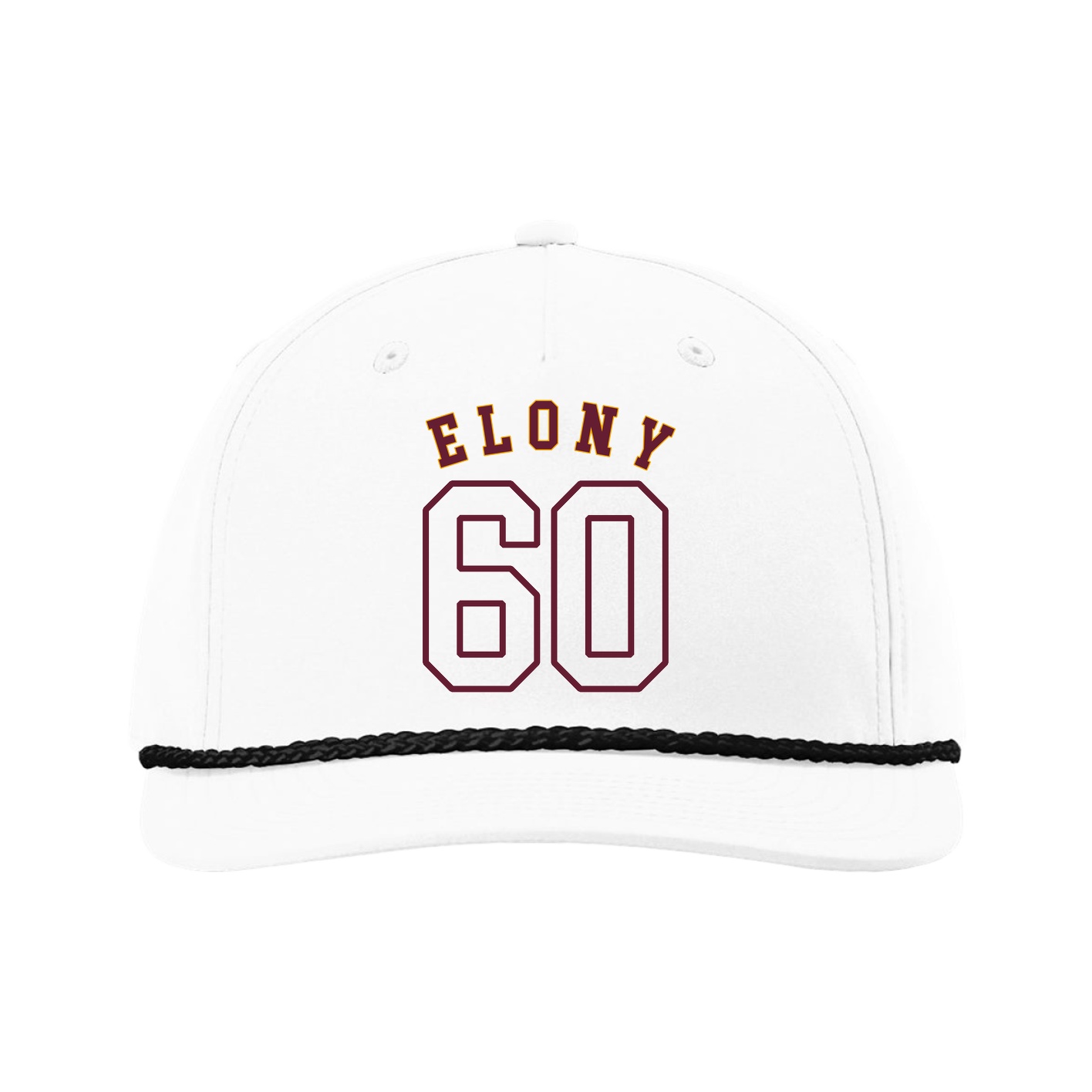 Five-Panel Classic Rope Cap — Shirsey Arch in White