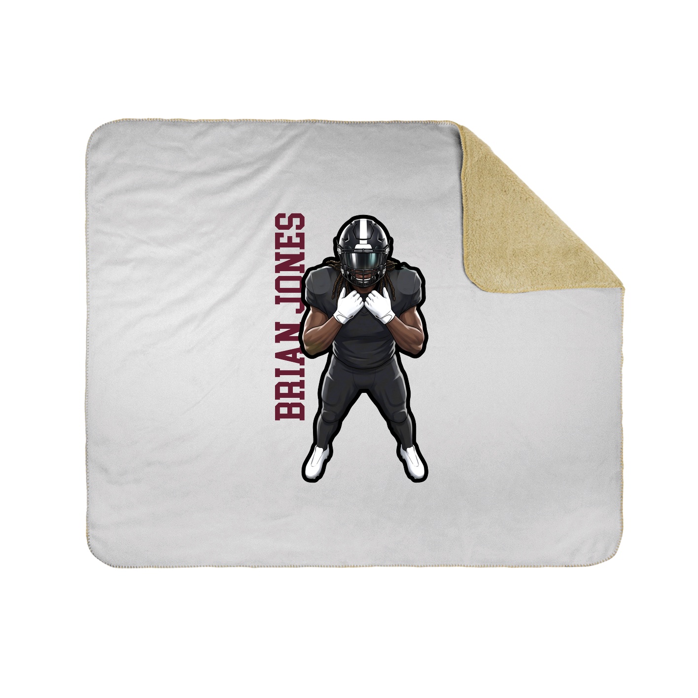 Throw Blanket — Name Vertical in White