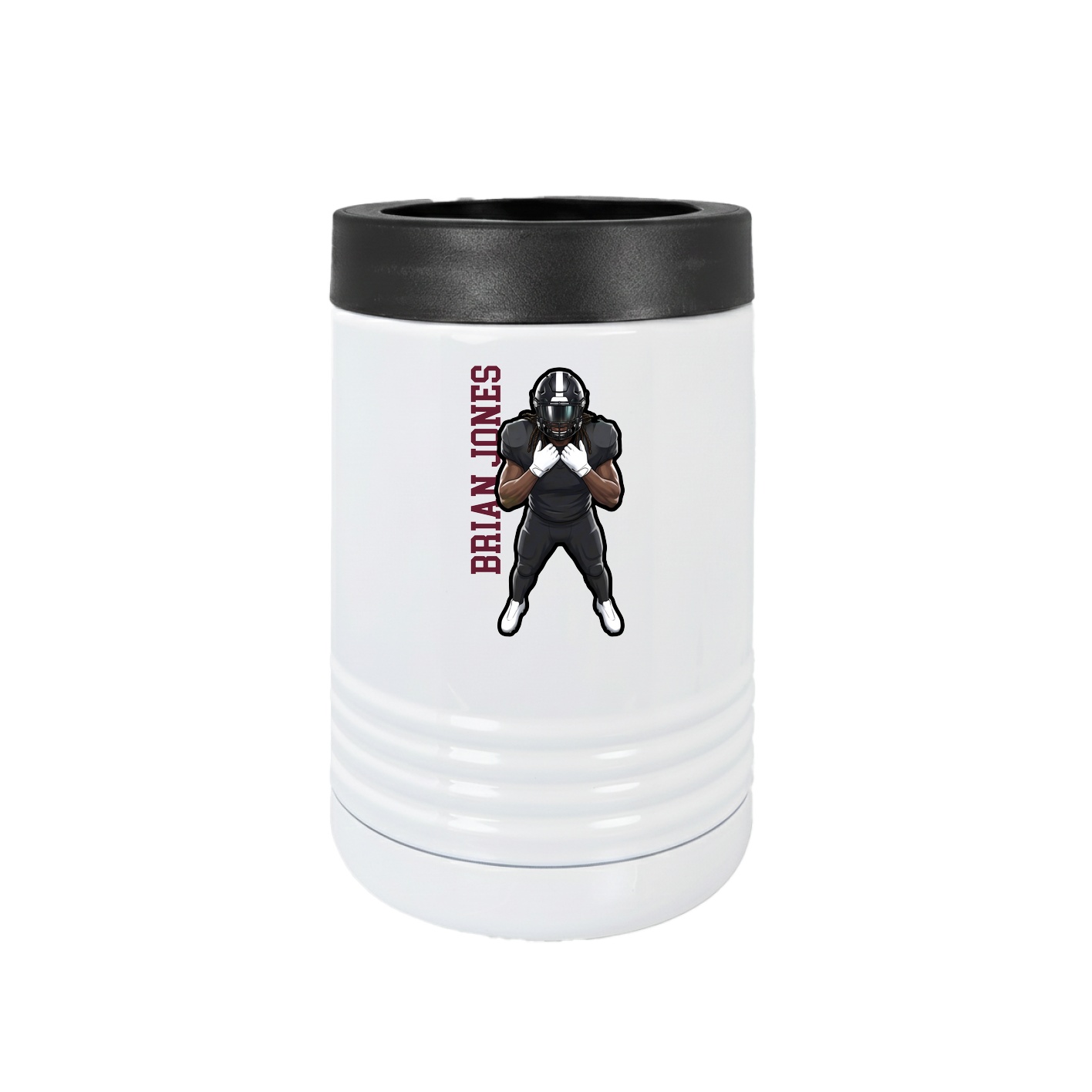 Beverage Holder — Name Vertical in White