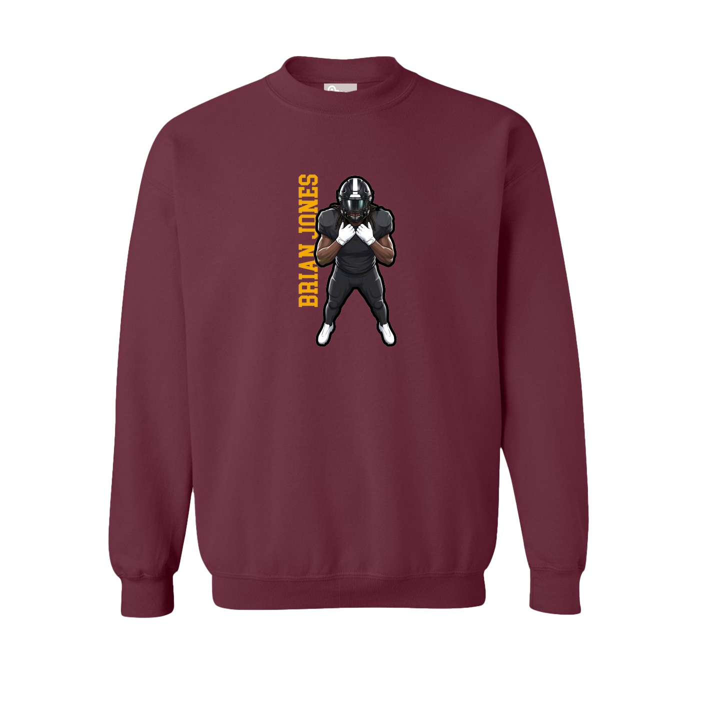 Fleece Crew — Name Vertical in Maroon