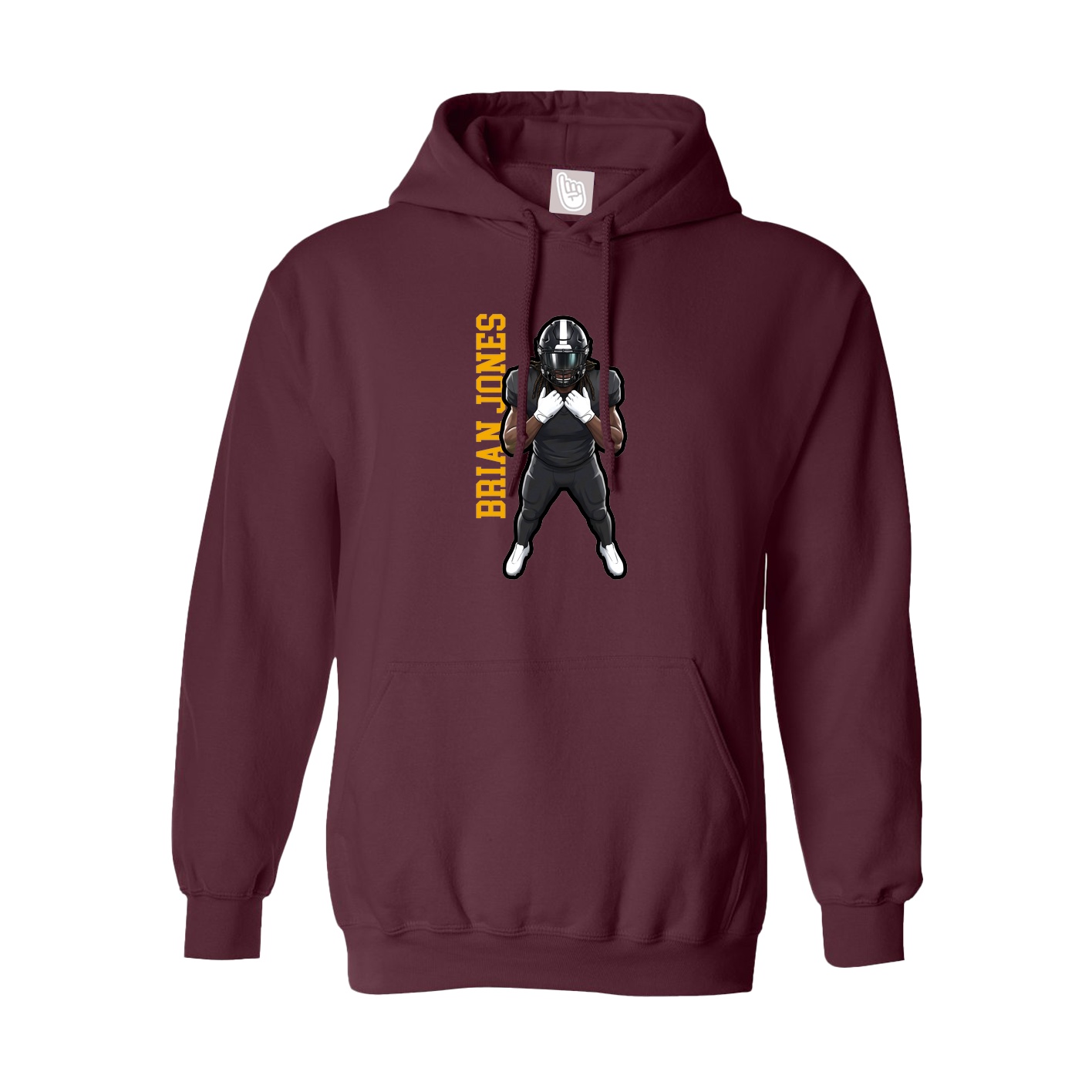 Youth Hoodie — Name Vertical in Maroon