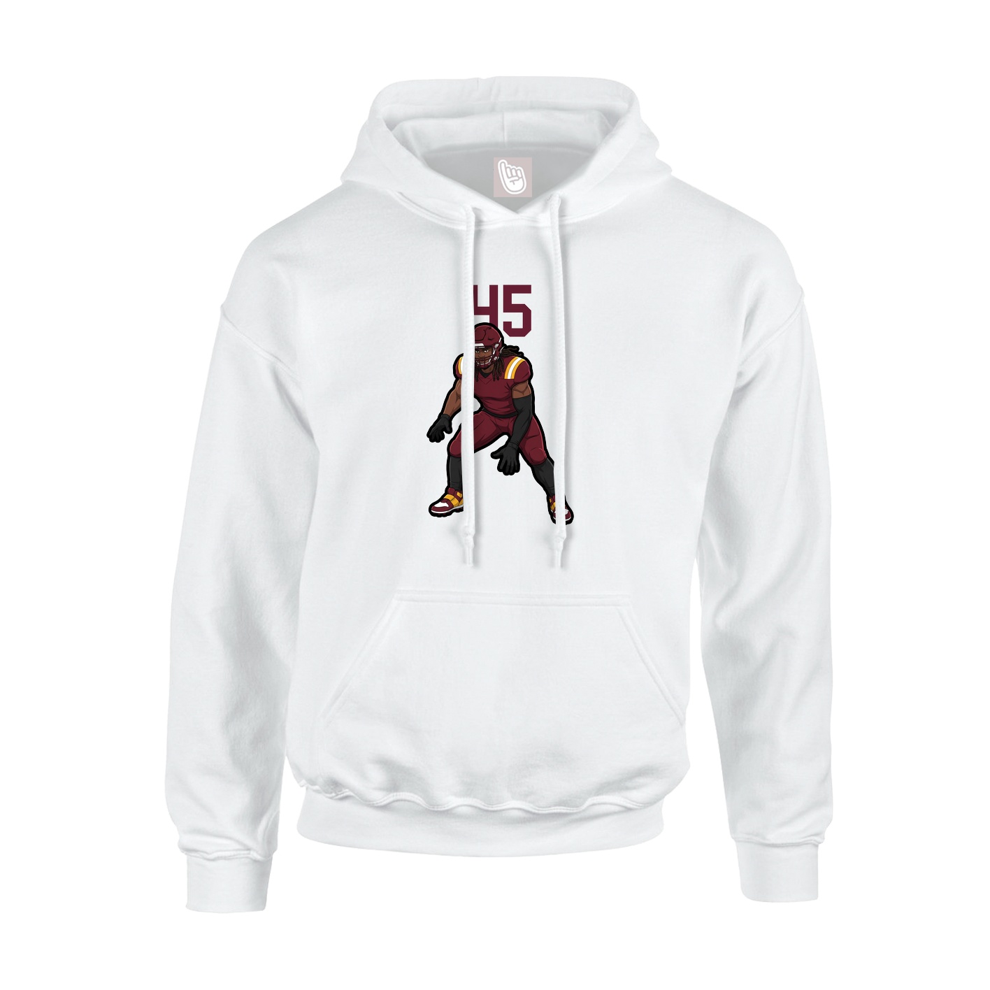 Hoodie — Number Top in White