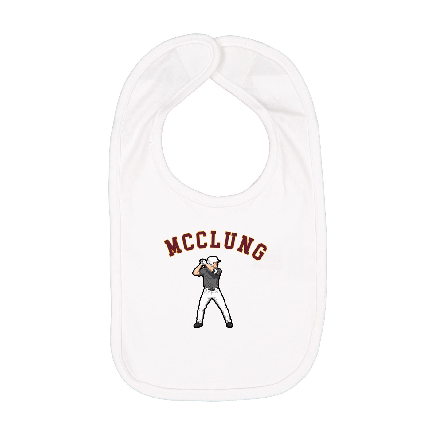 Infant Bib — Shirsey Arch in White