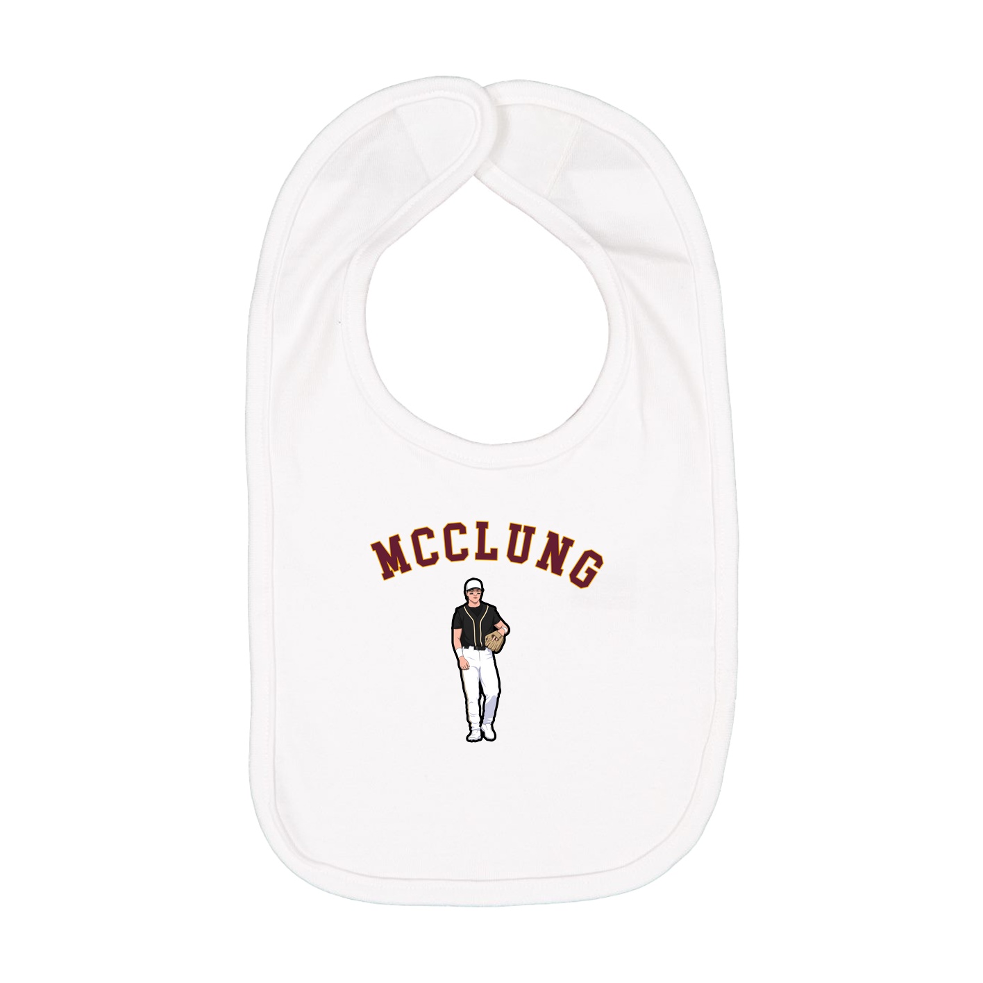 Infant Bib — Shirsey Arch in White