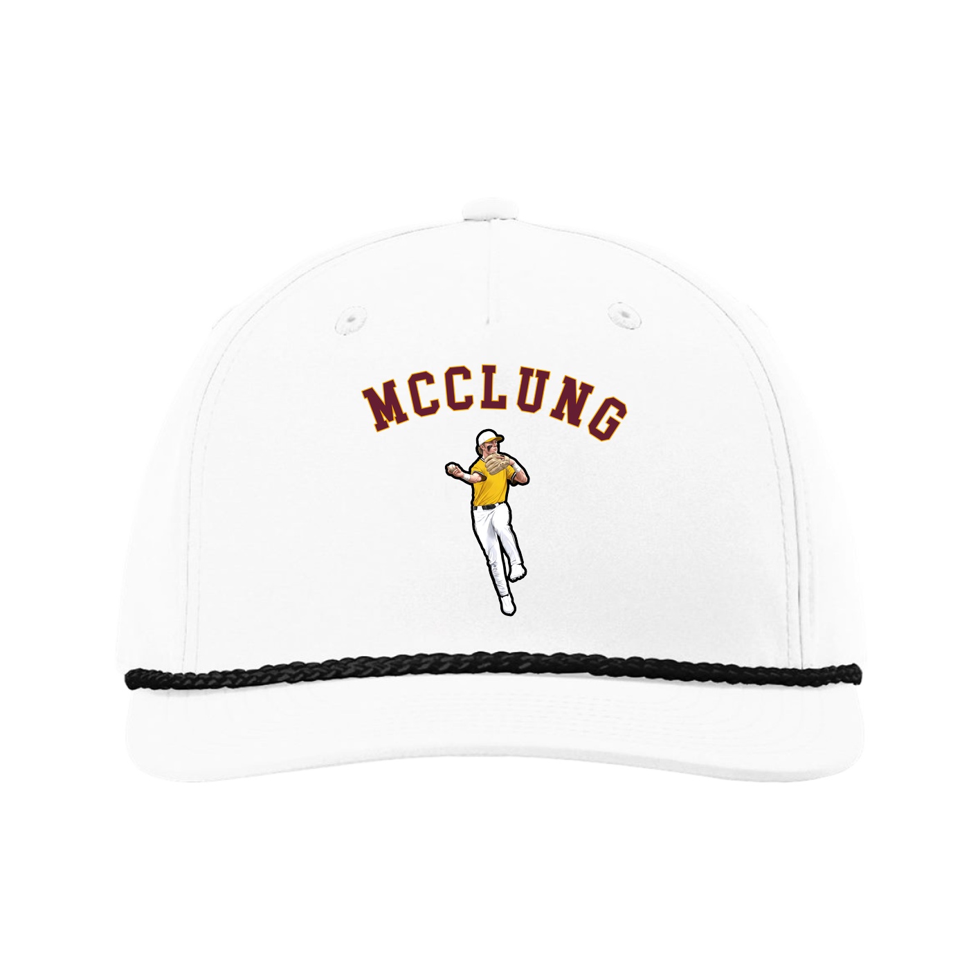 Five-Panel Classic Rope Cap — Shirsey Arch in White