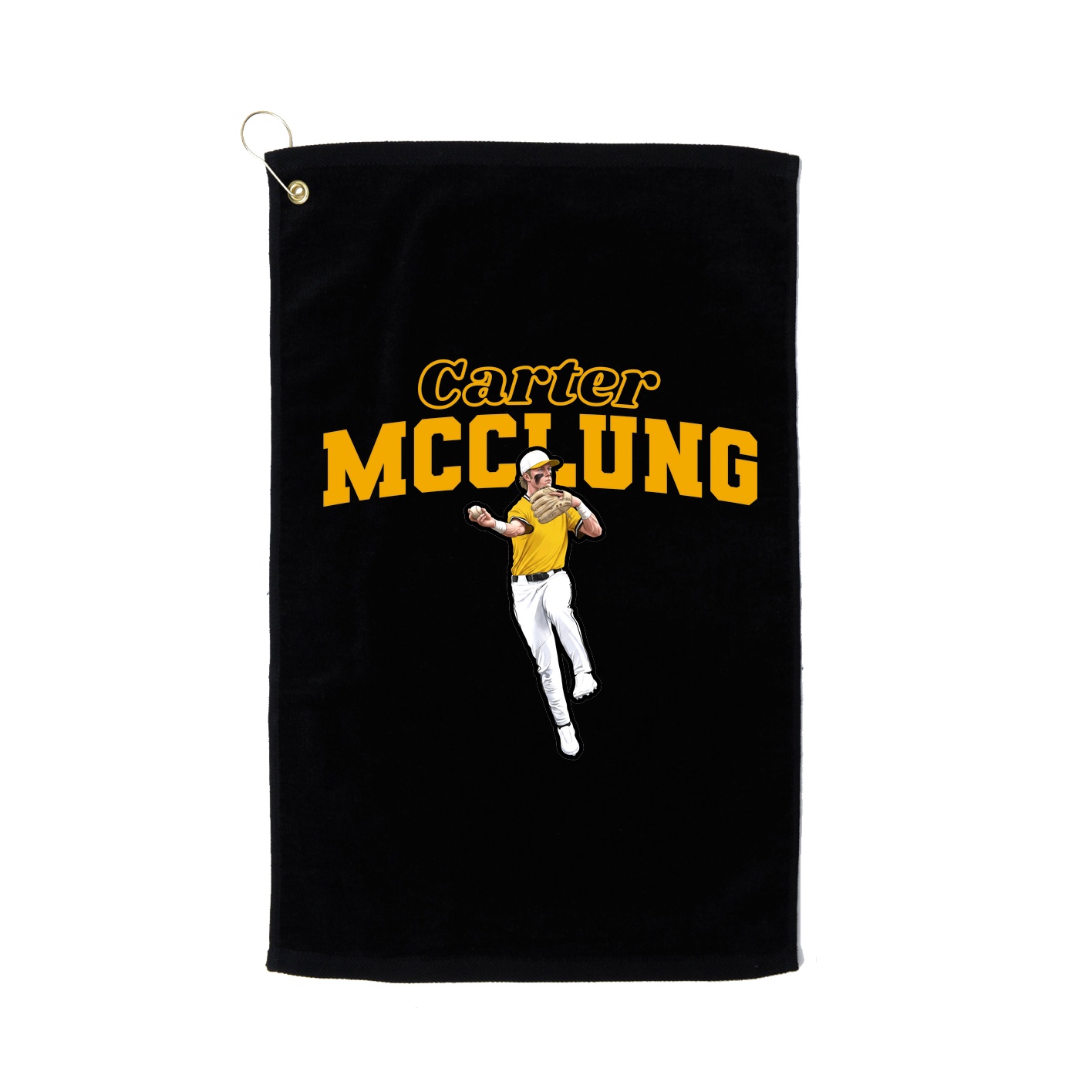 Golf Towel — Name Arch in Black