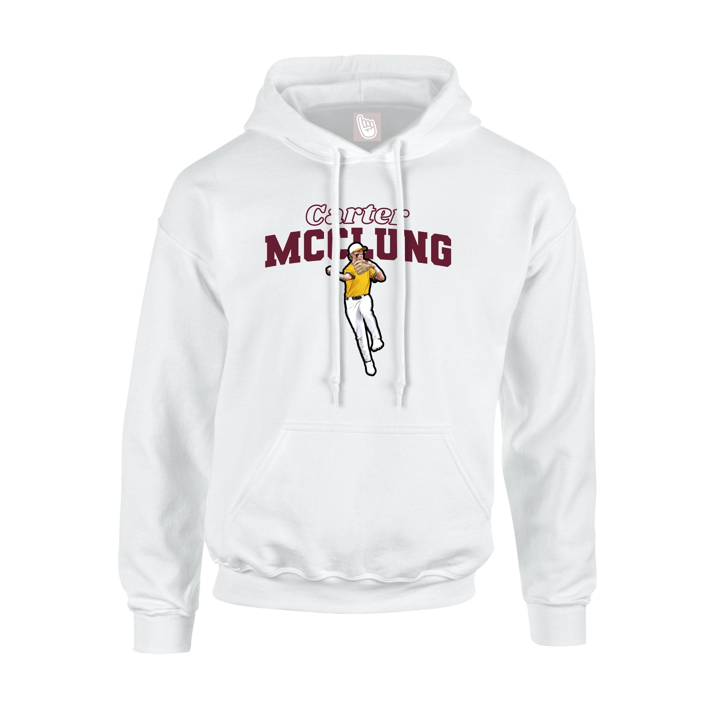 Hoodie — Name Arch in White