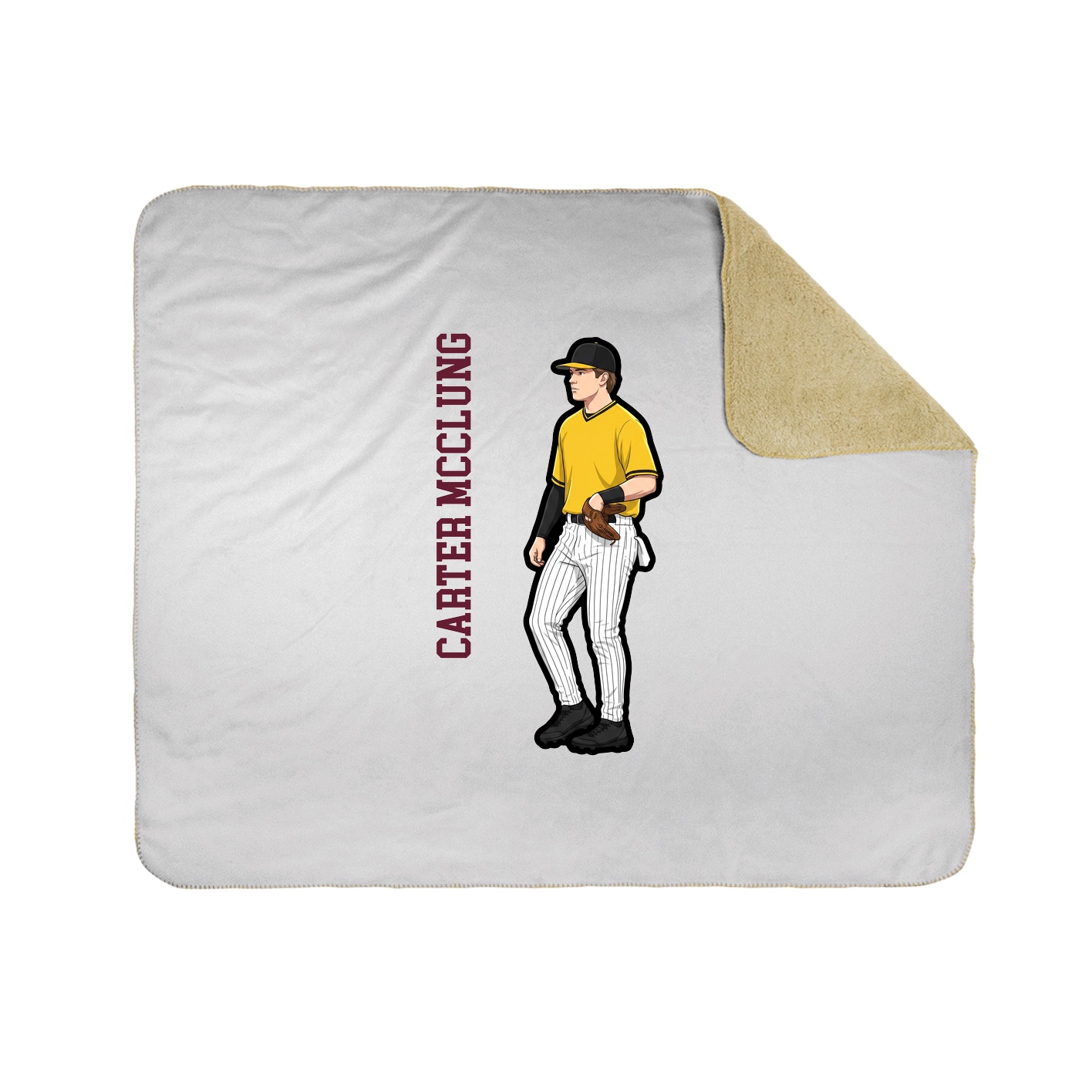 Throw Blanket — Name Vertical in White