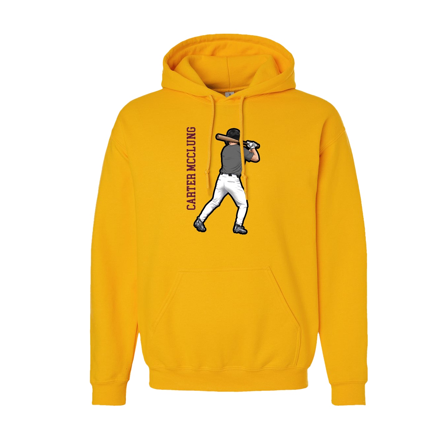 Youth Hoodie — Name Vertical in Gold
