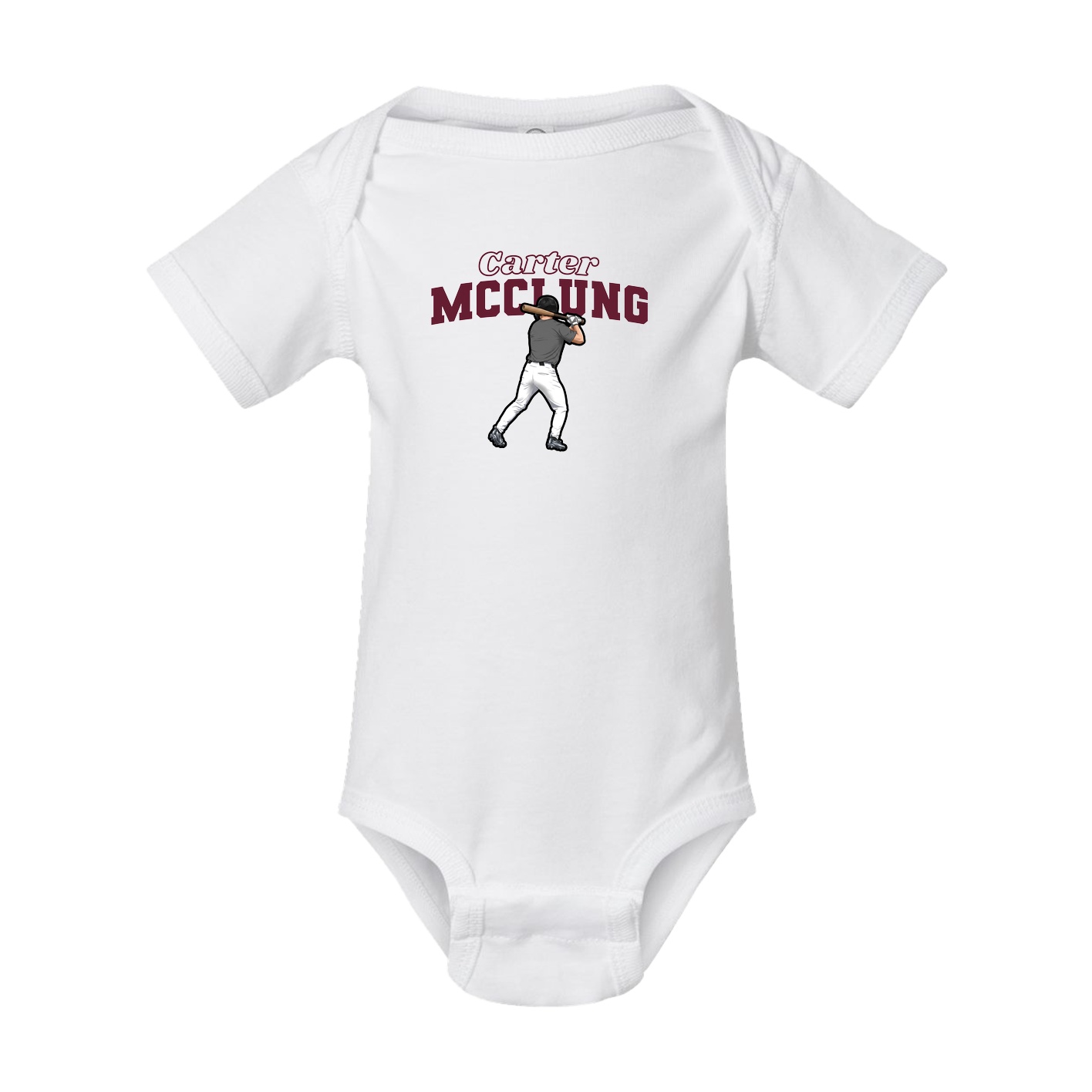 Baby Onesie — Name Arch in White