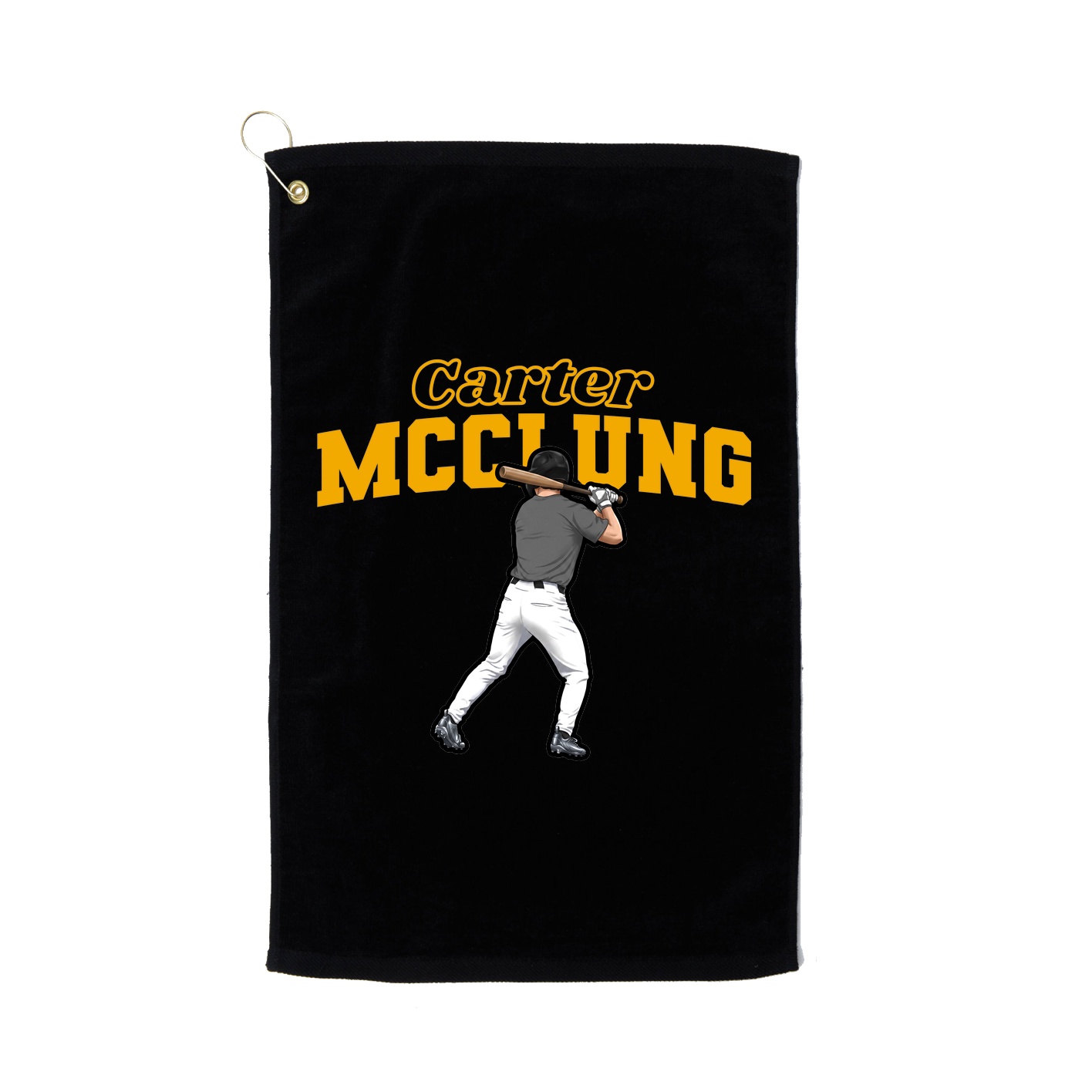 Golf Towel — Name Arch in Black