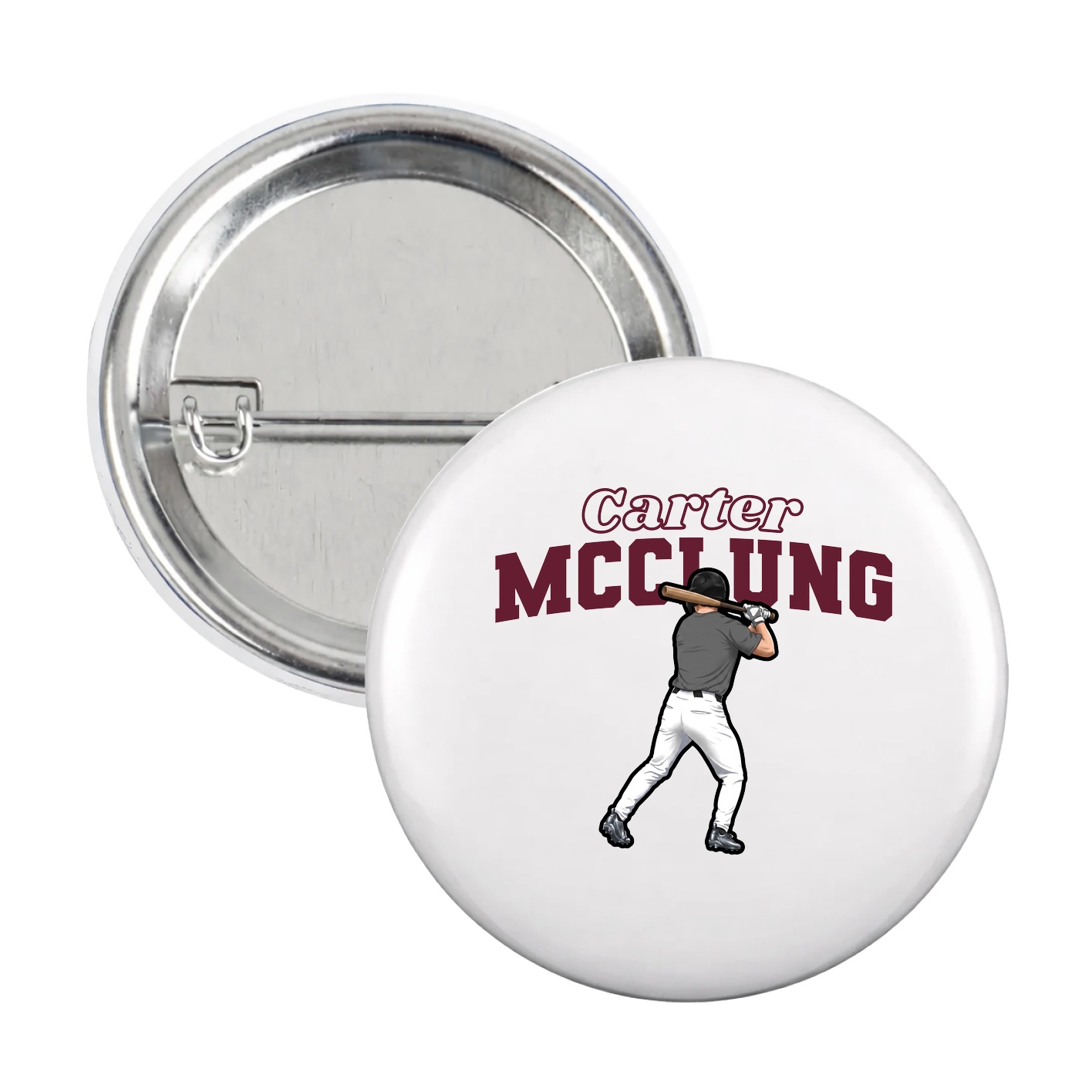 Game Day Button — Name Arch in White