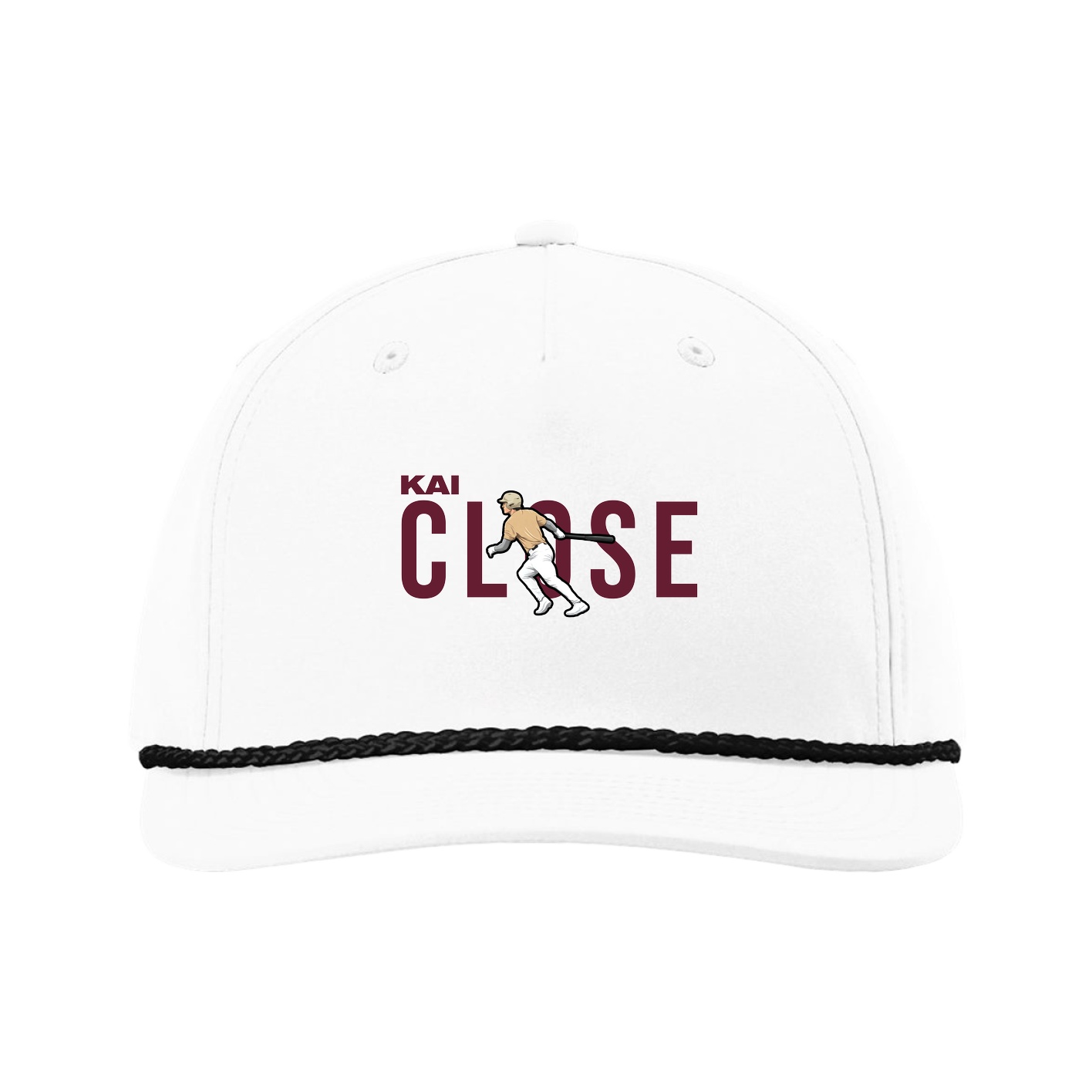 Five-Panel Classic Rope Cap — Player Name in White