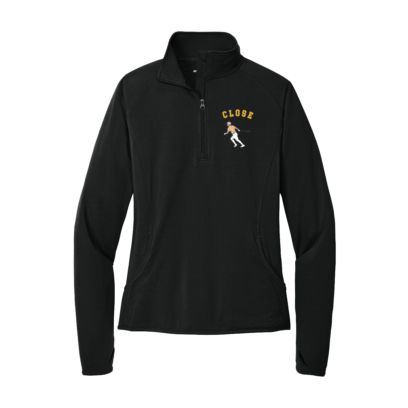 Women's Q-Zip Pullover — Shirsey Arch in Black