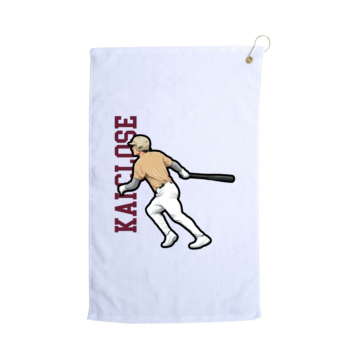Golf Towel — Name Vertical in White