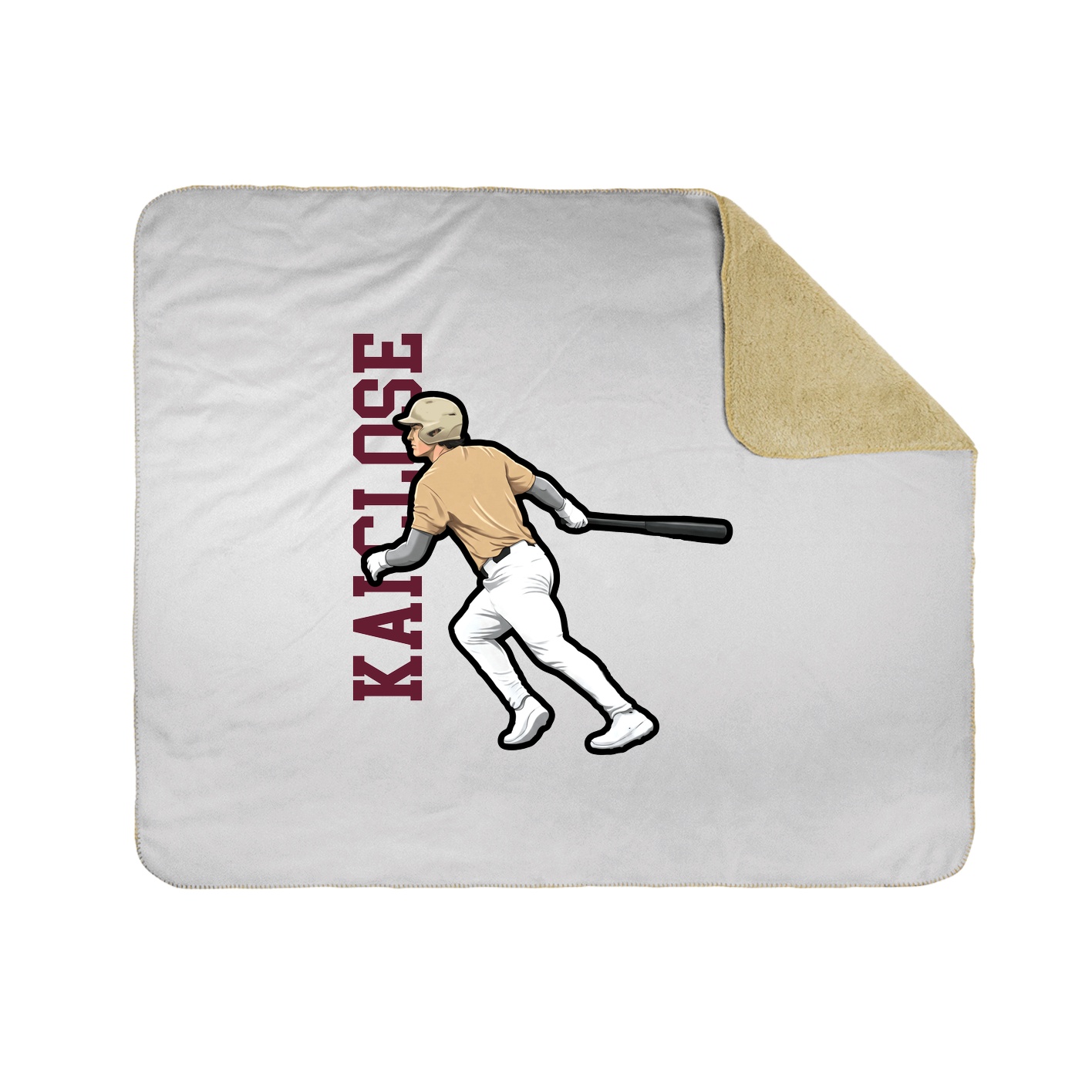 Throw Blanket — Name Vertical in White
