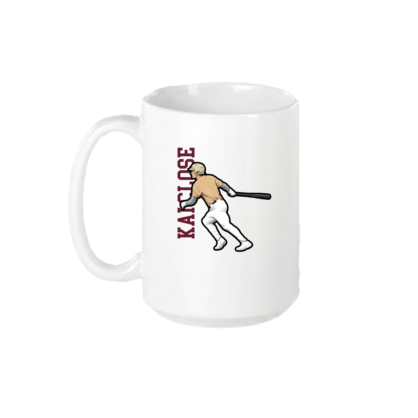 15oz Coffee Mug — Name Vertical in White