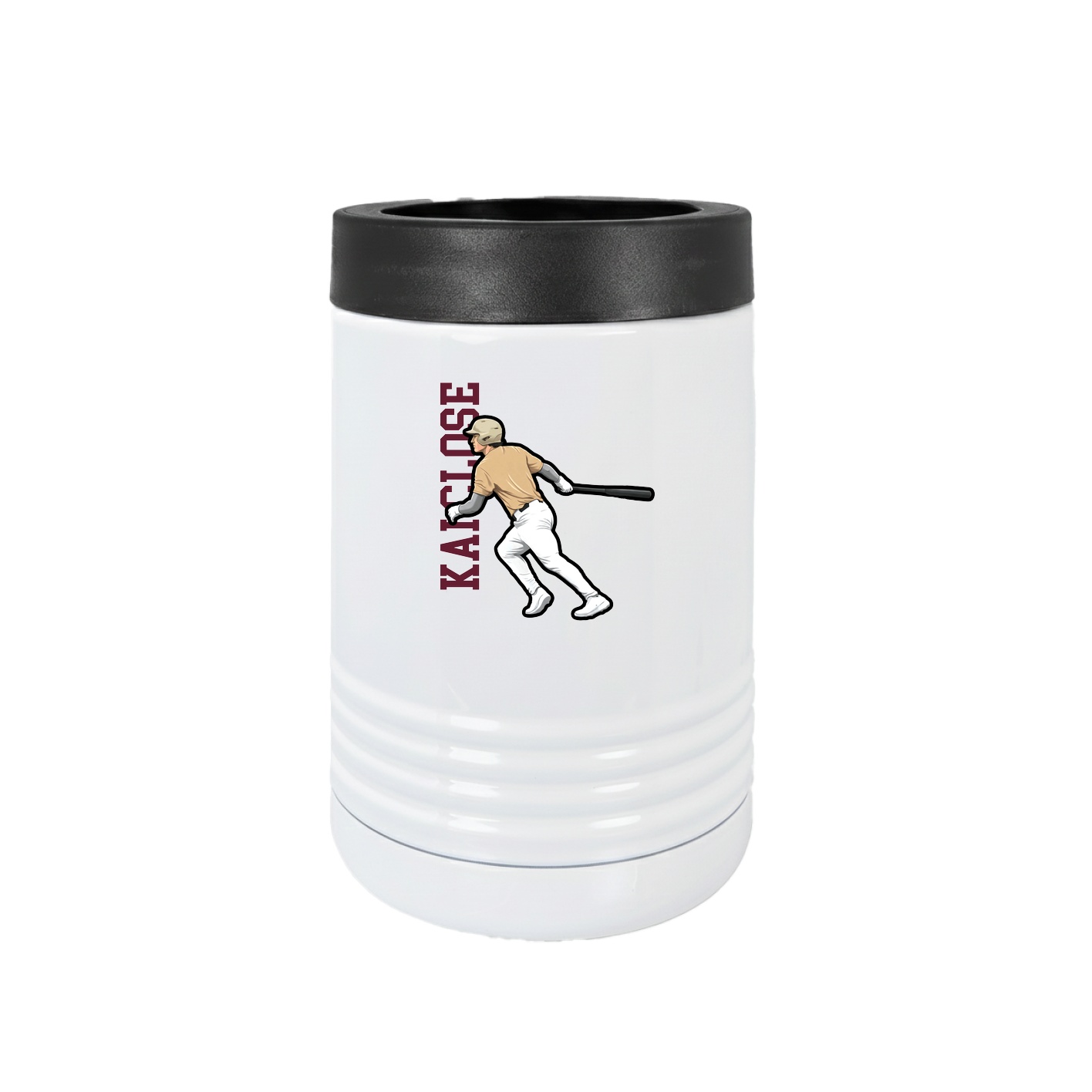 Beverage Holder — Name Vertical in White