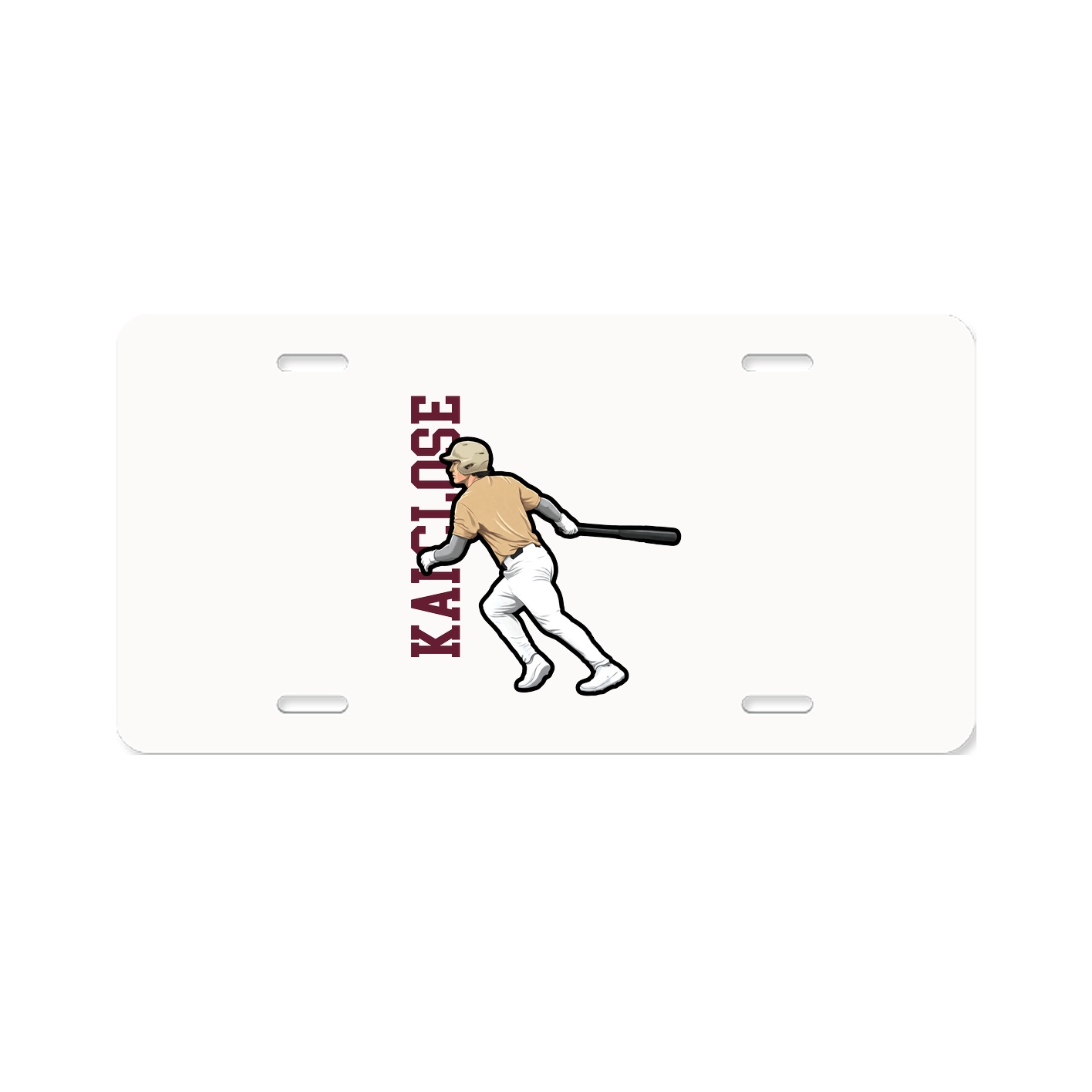 License Plate — Name Vertical in Classic