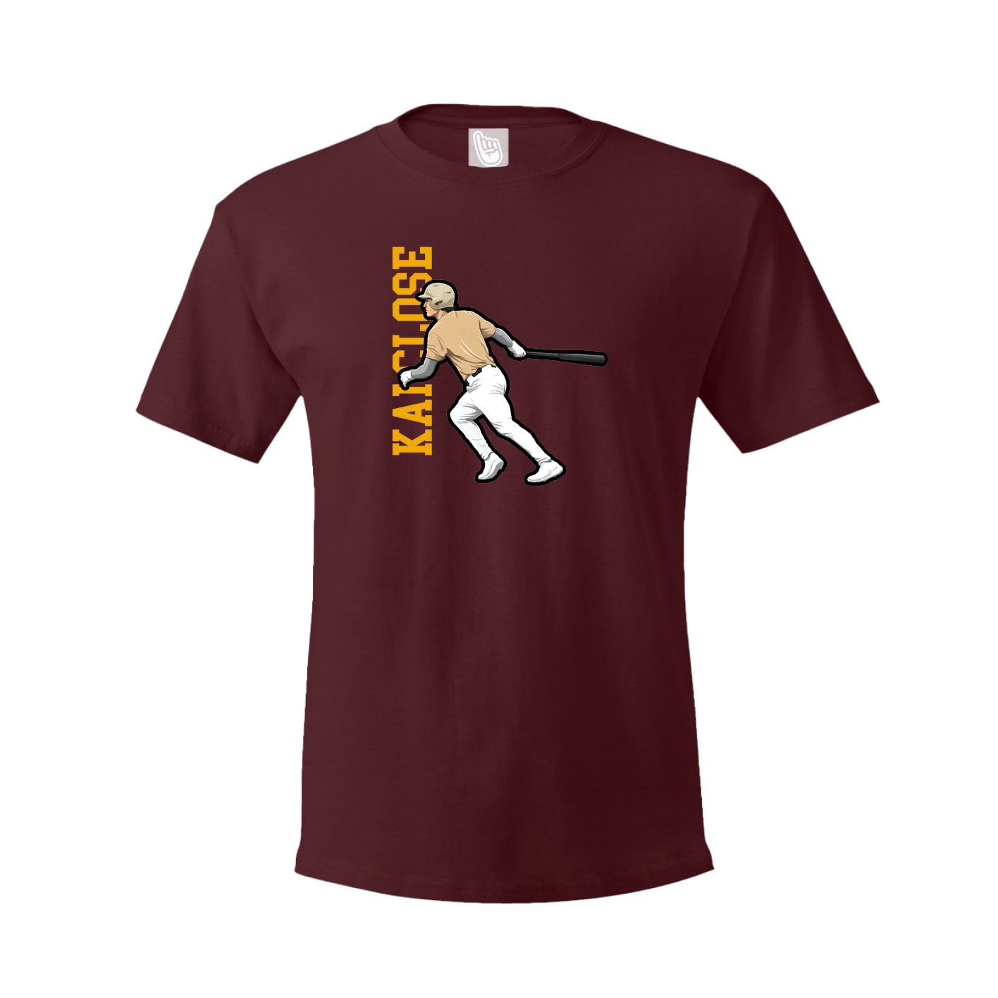 Tee — Name Vertical in Maroon