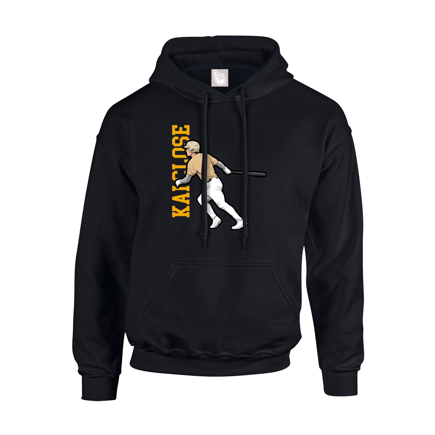 Youth Hoodie — Name Vertical in Black