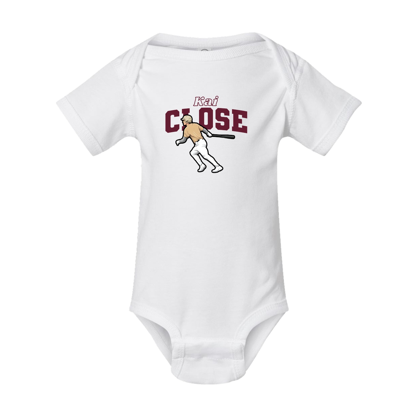 Baby Onesie — Name Arch in White
