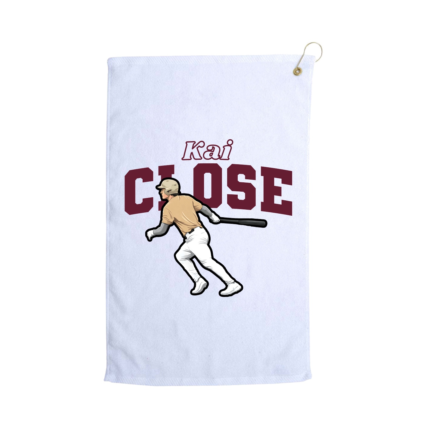 Golf Towel — Name Arch in White