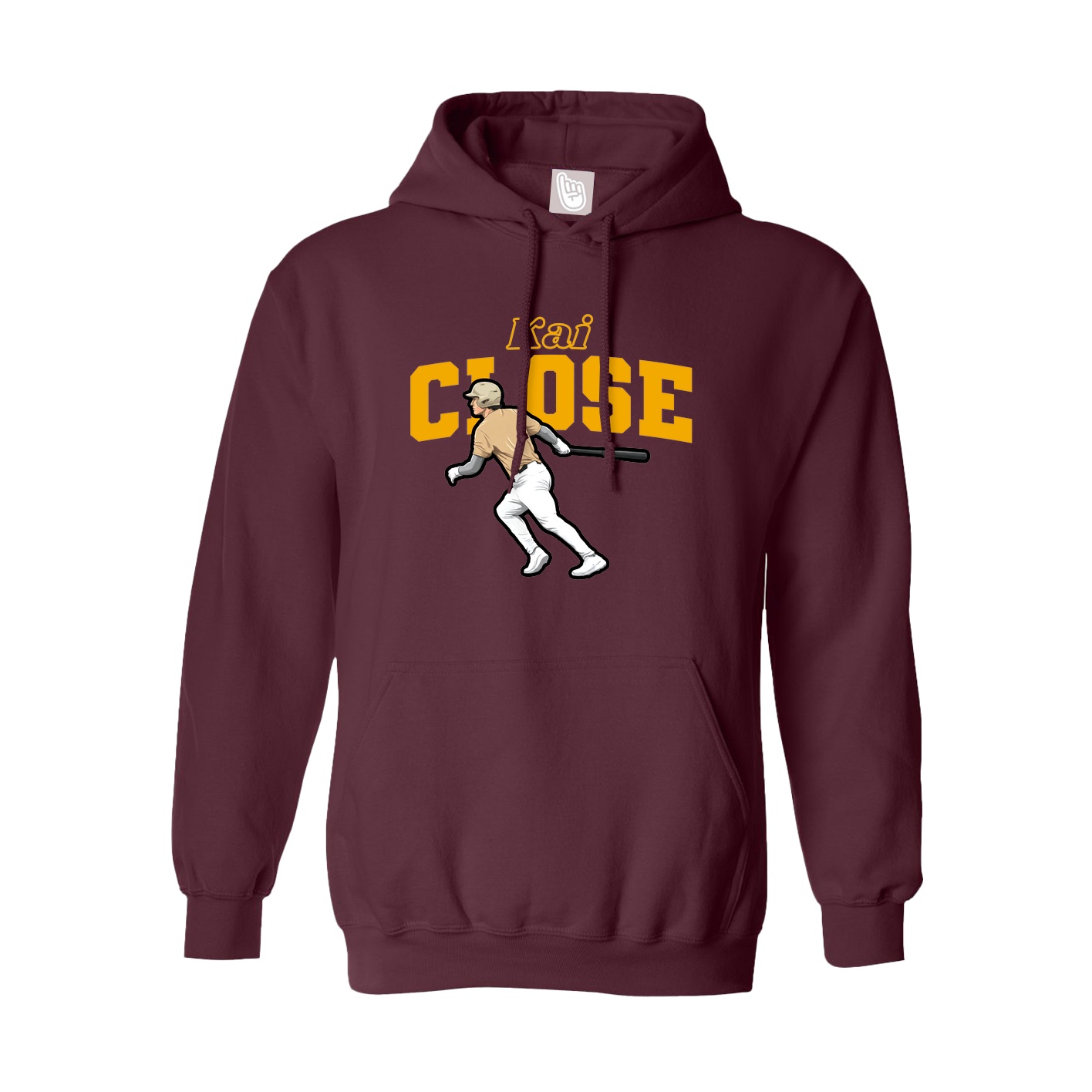 Youth Hoodie — Name Arch in Maroon