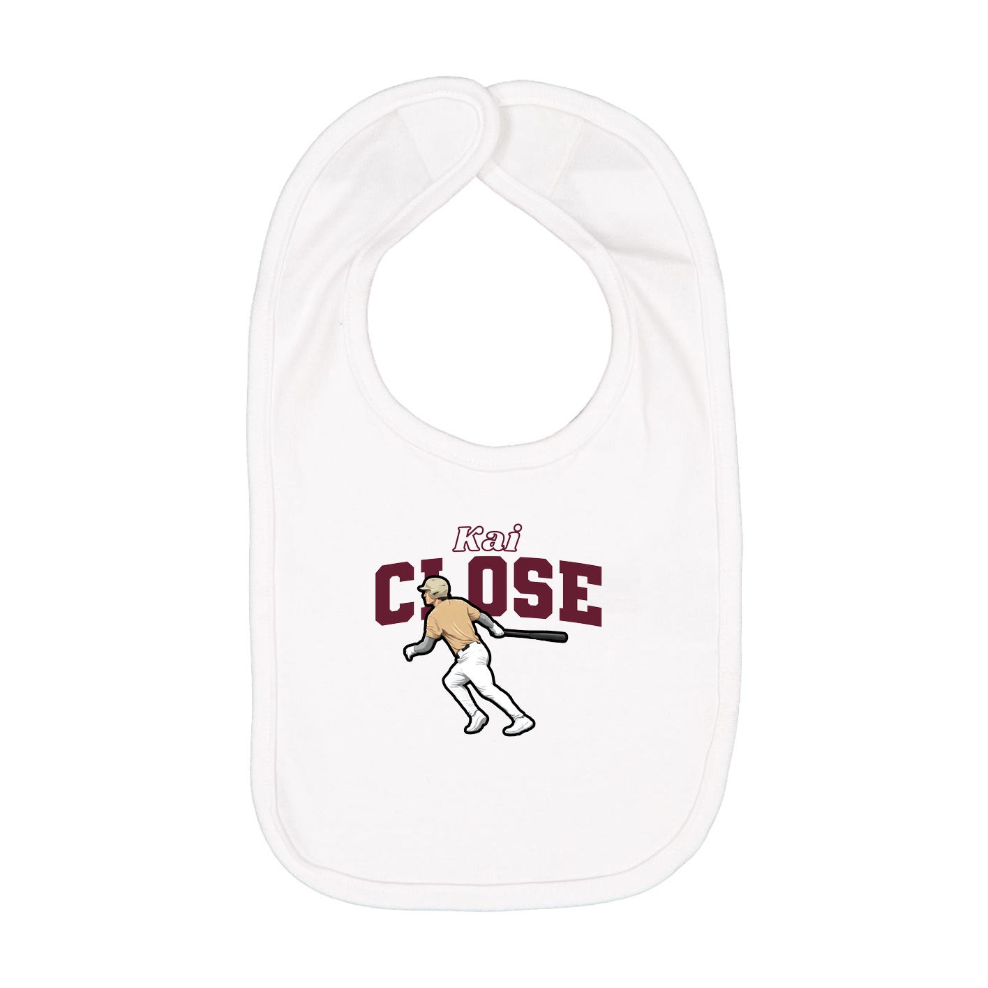 Infant Bib — Name Arch in White