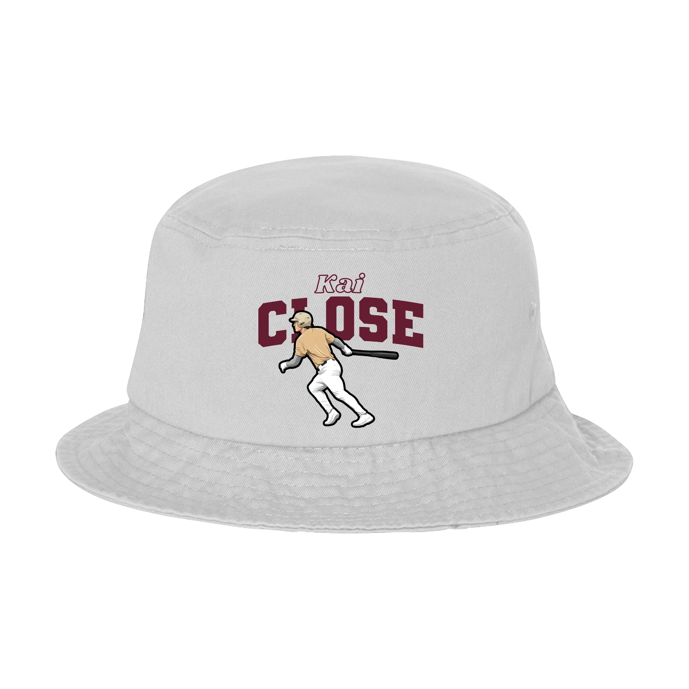 Bucket Cap — Name Arch in White