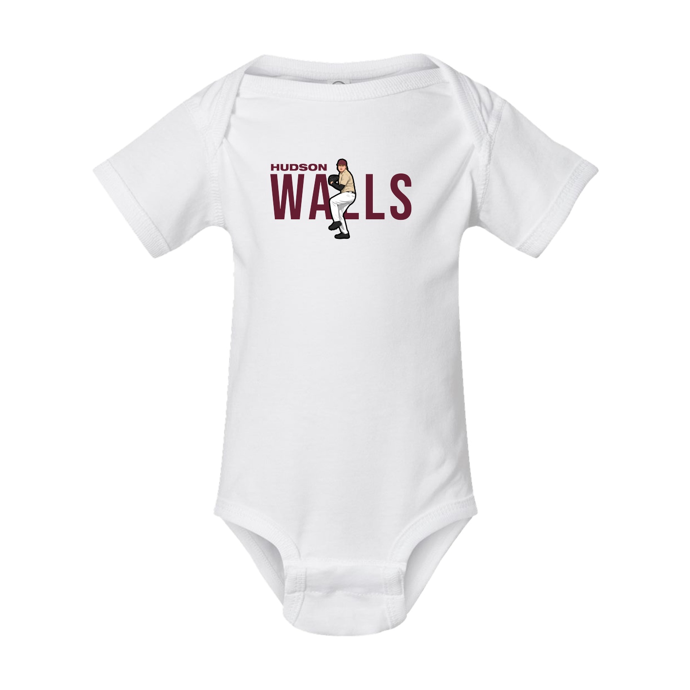 Baby Onesie — Player Name in White
