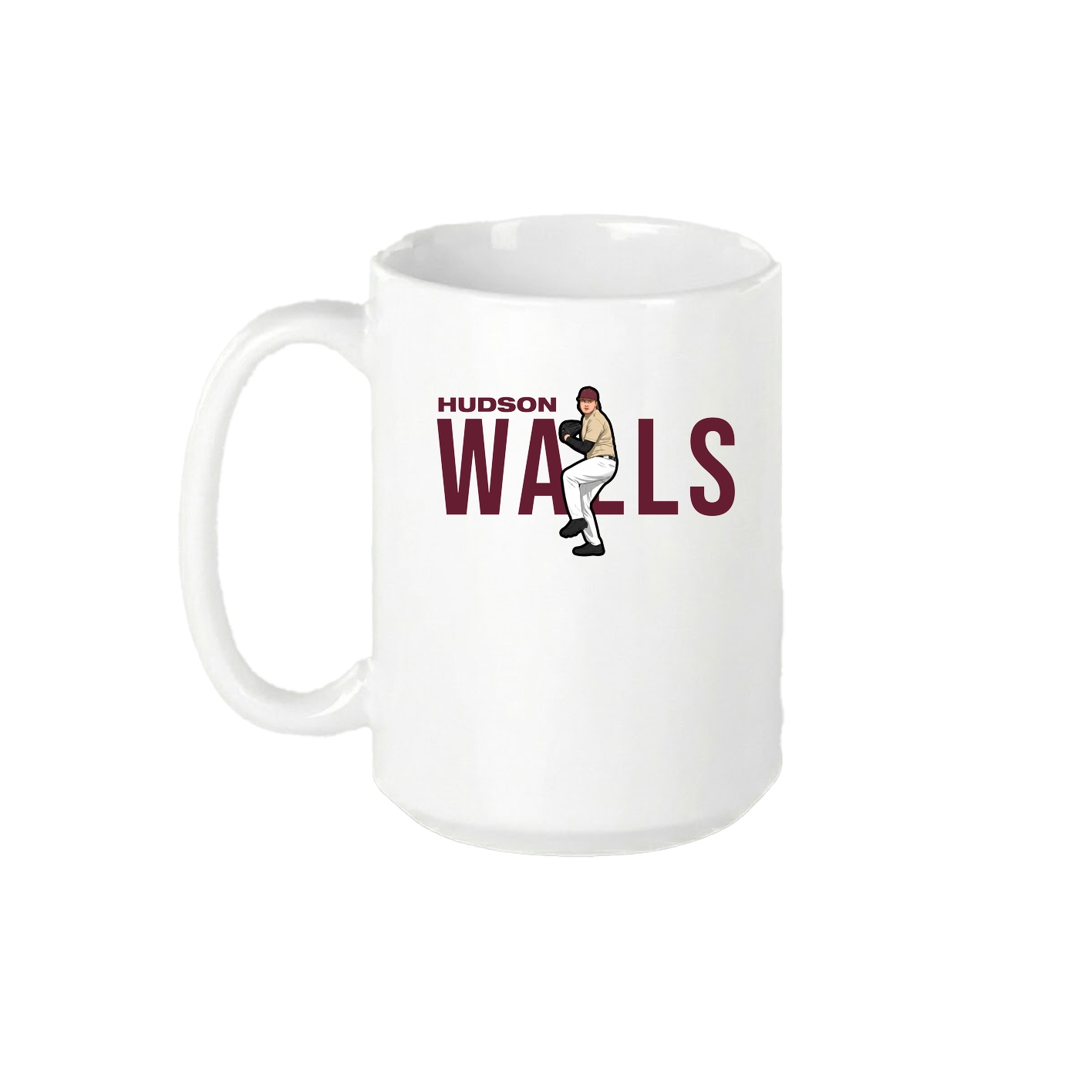 15oz Coffee Mug — Player Name in White