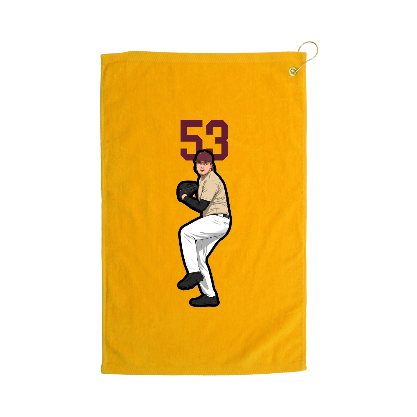 Golf Towel — Number Top in Gold