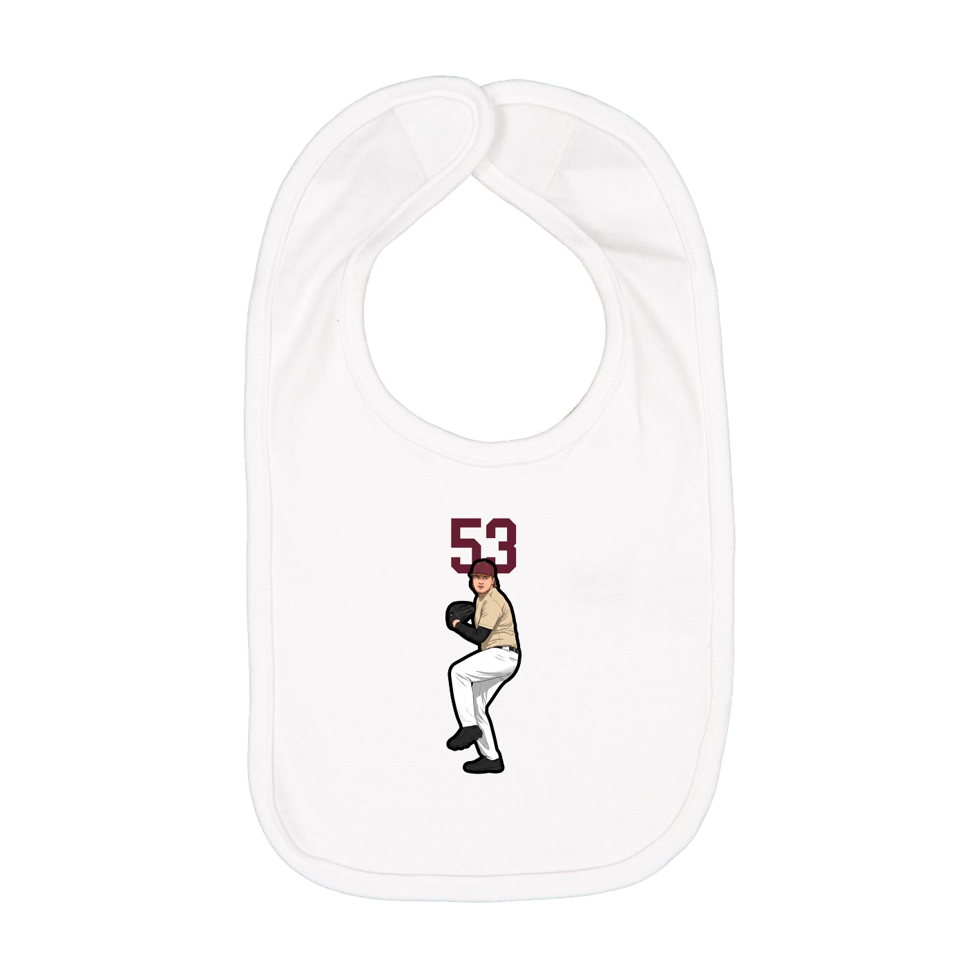 Infant Bib — Number Top in White