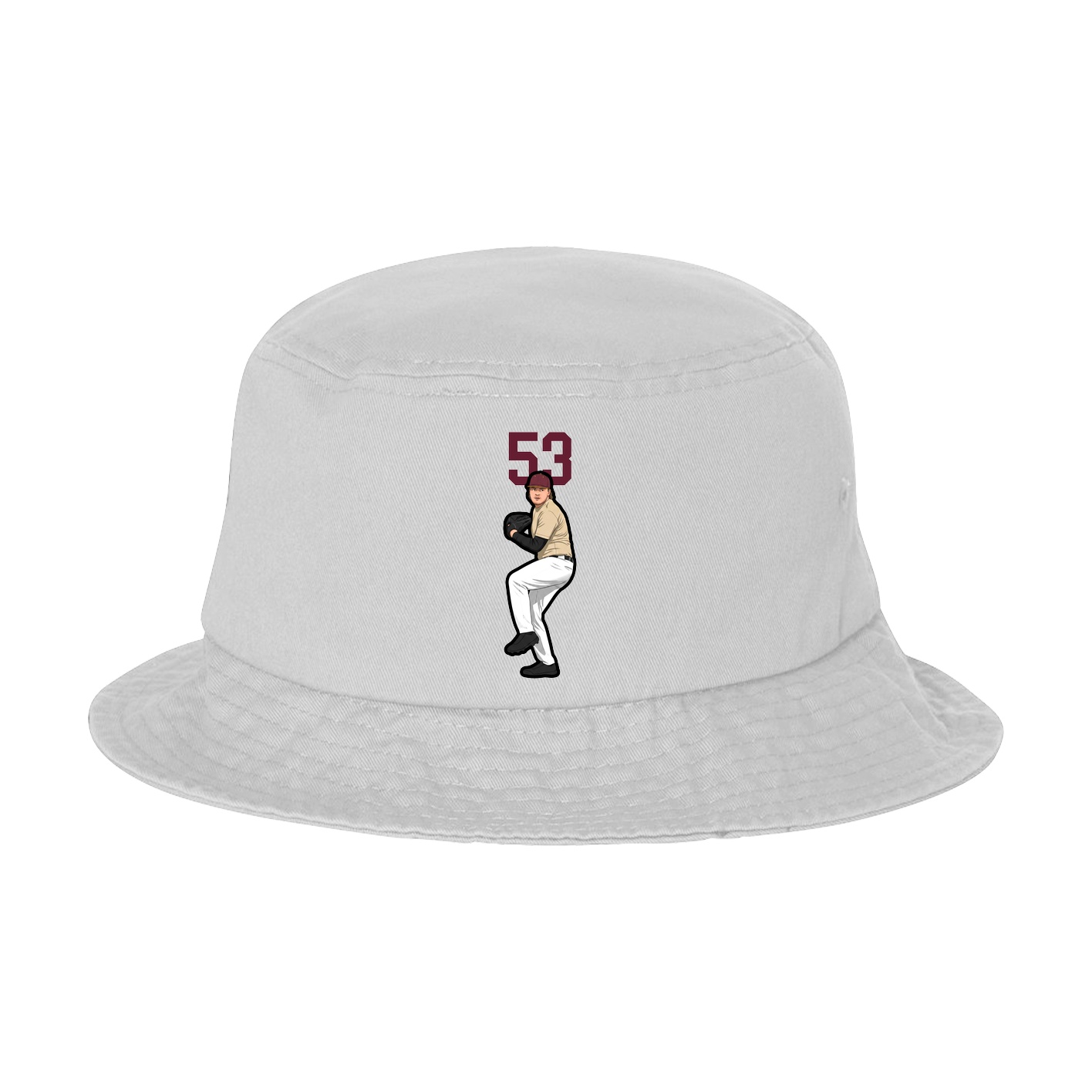 Bucket Cap — Number Top in White