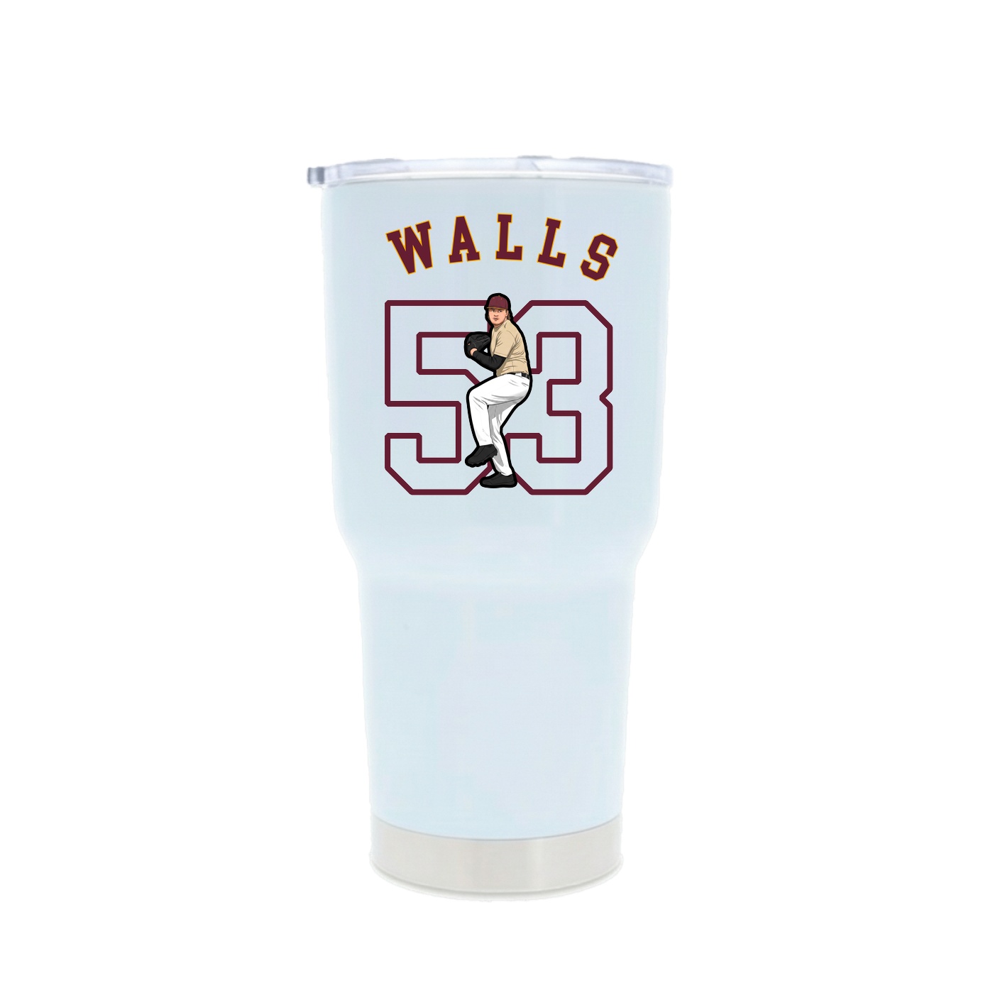 30oz Stainless Steel Tumbler — Shirsey Arch in White