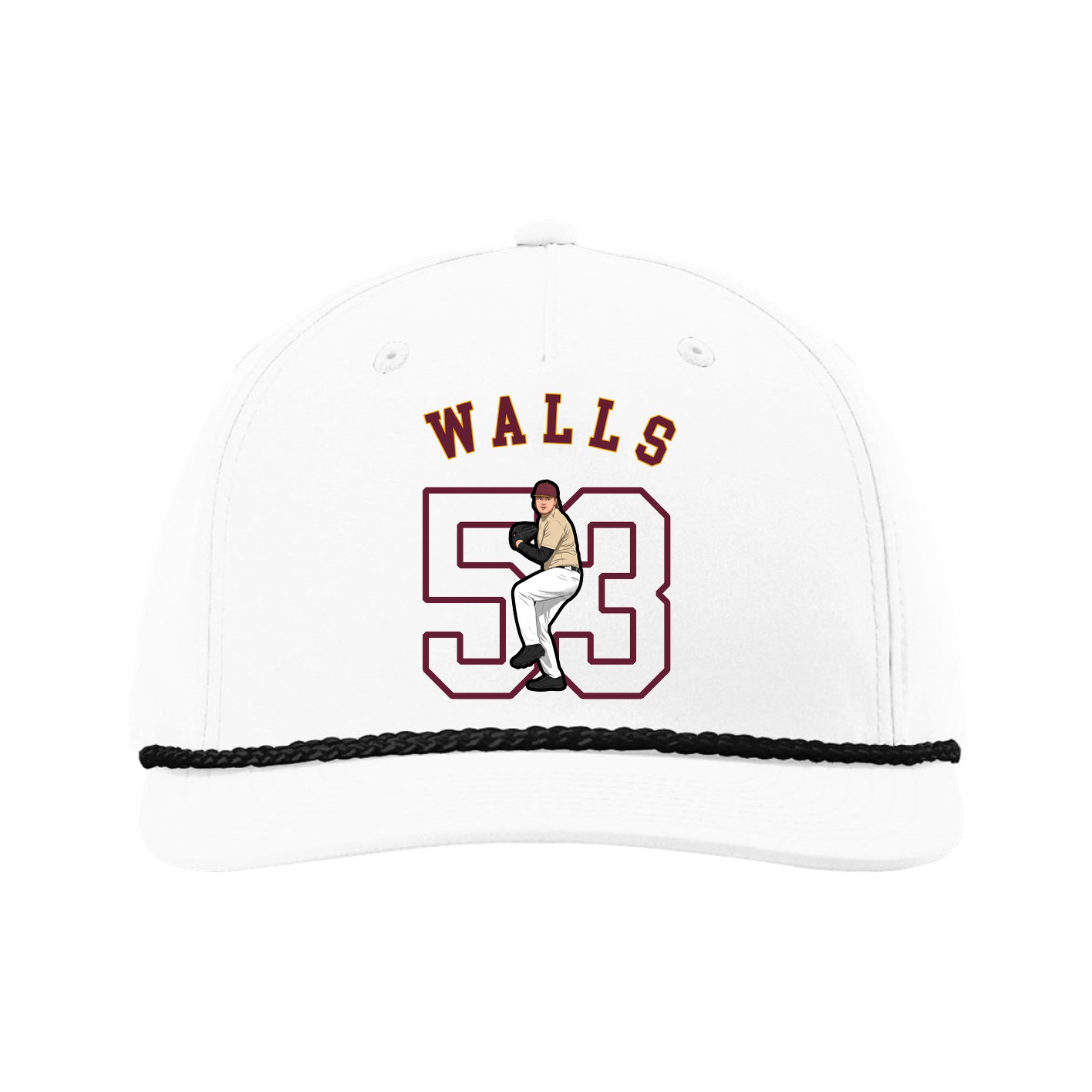 Five-Panel Classic Rope Cap — Shirsey Arch in White