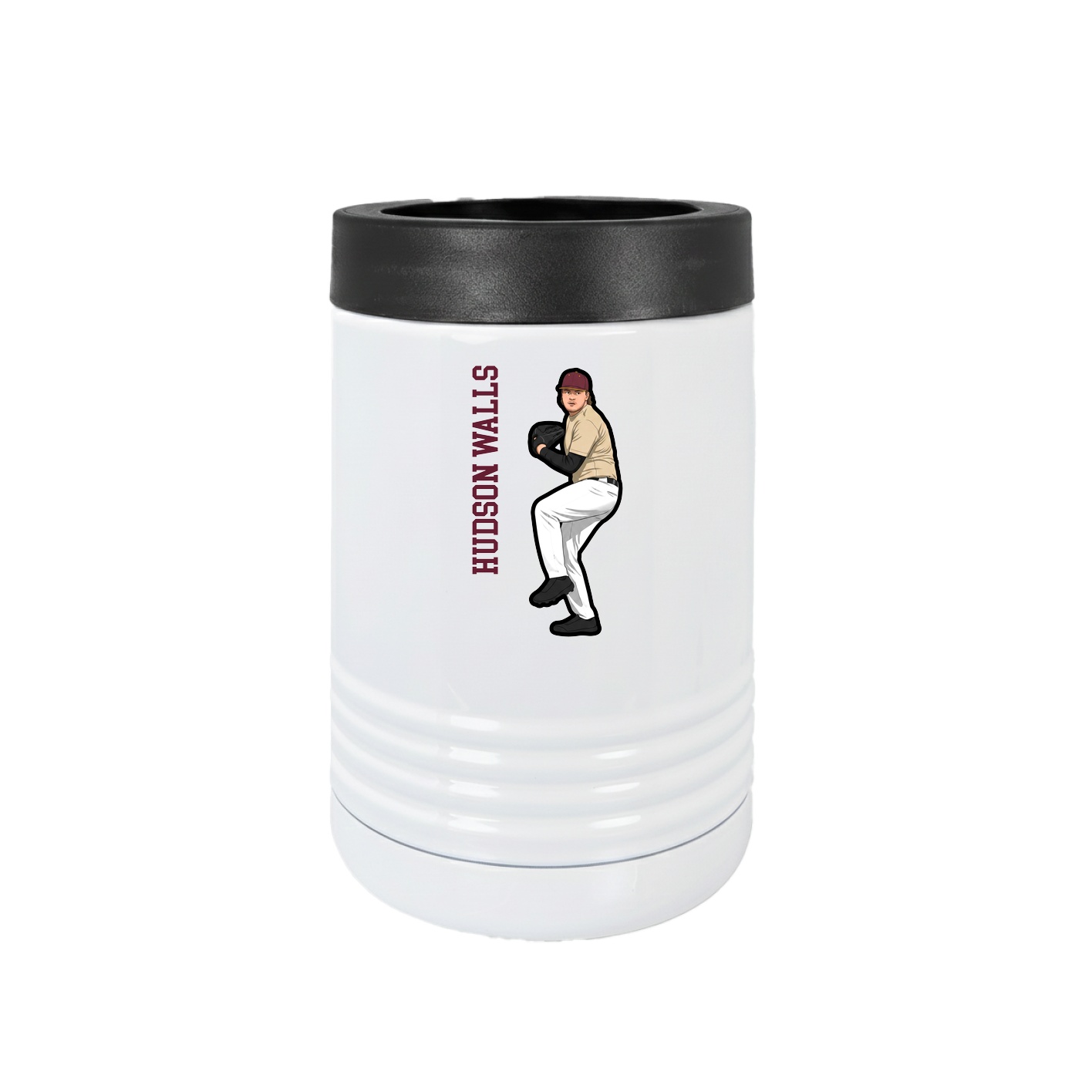 Beverage Holder — Name Vertical in White