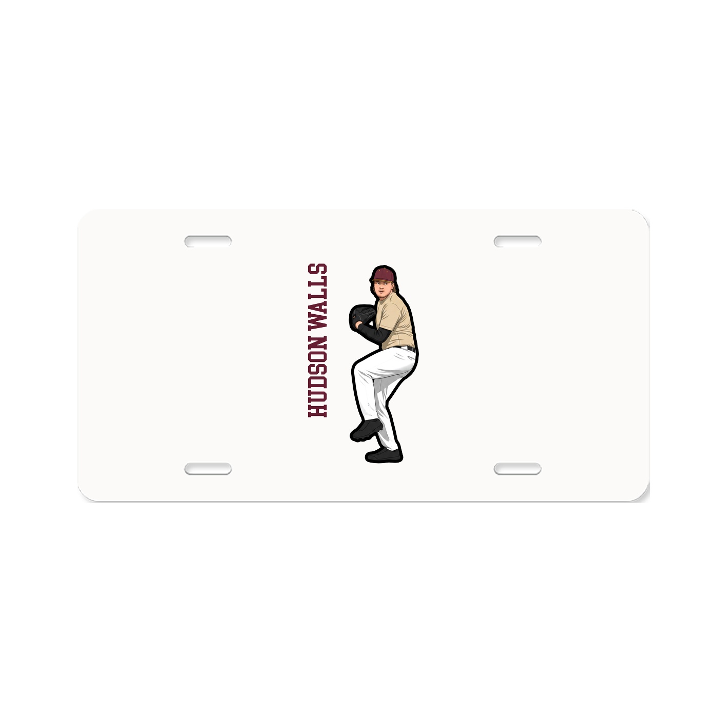 License Plate — Name Vertical in Classic