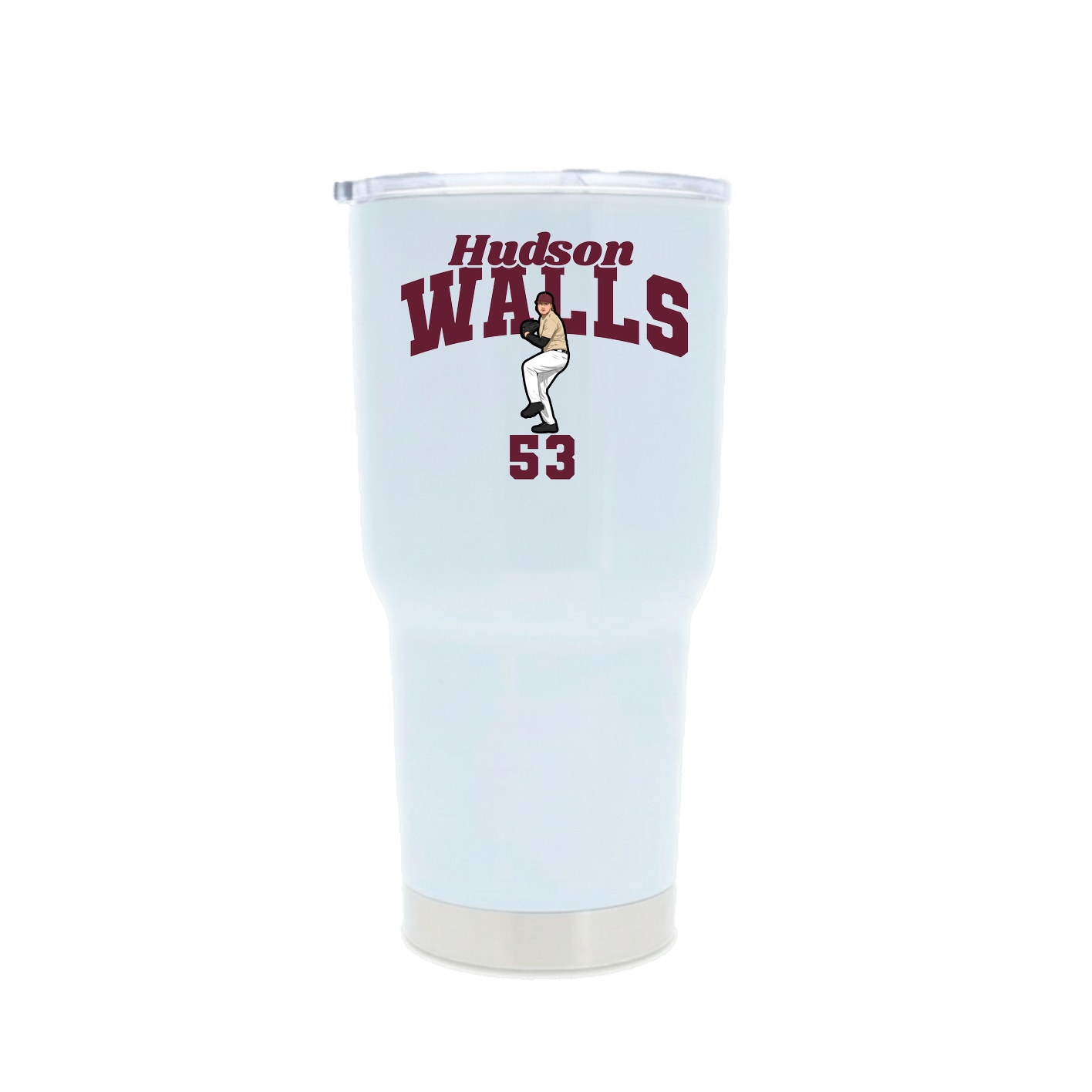 30oz Stainless Steel Tumbler — Signature Arch in White