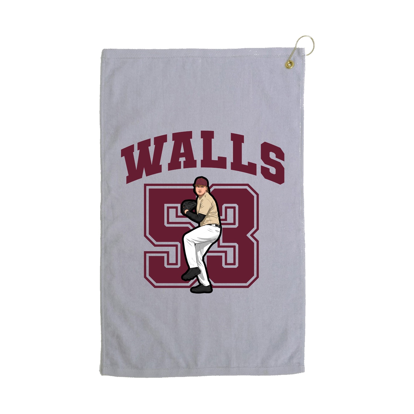 Golf Towel — Number in Grey