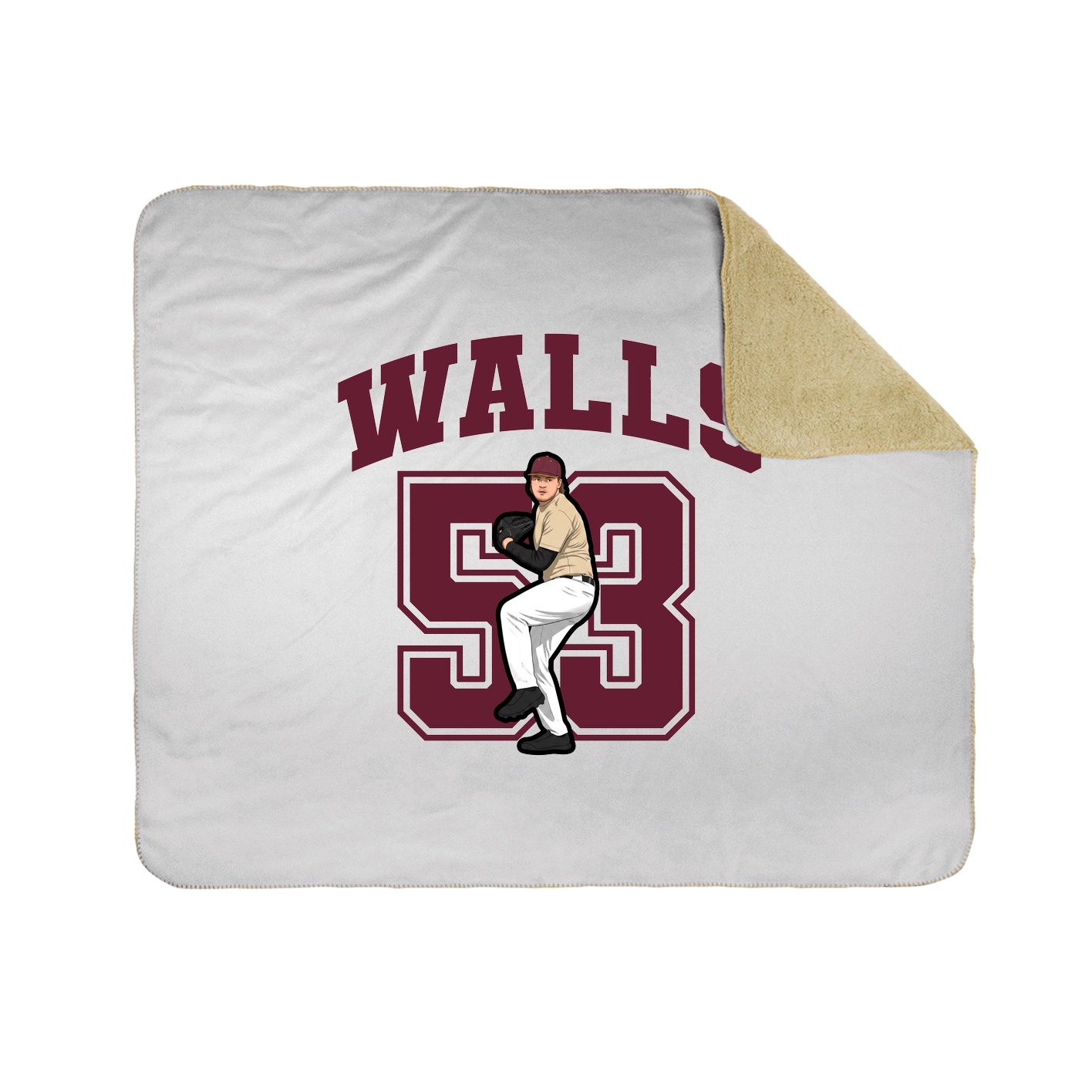 Throw Blanket — Number in White