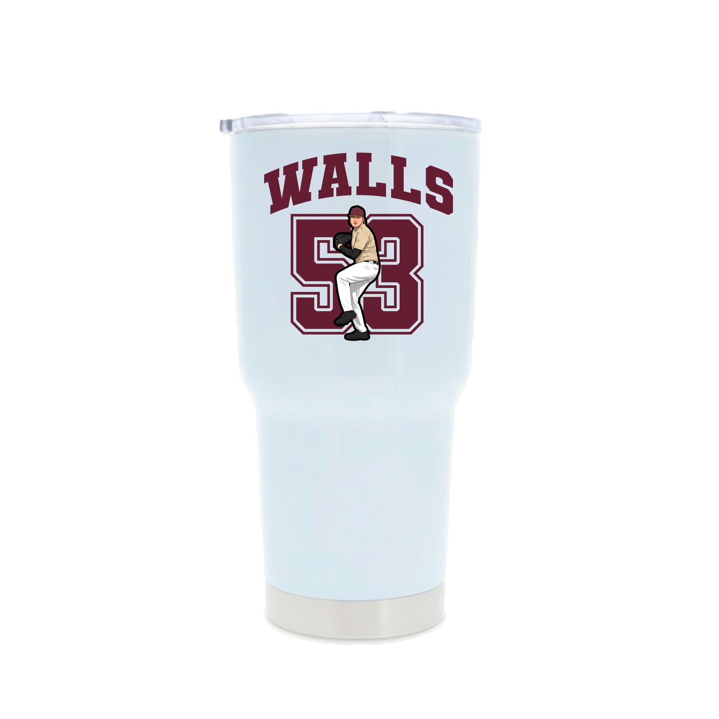 30oz Stainless Steel Tumbler — Number in White