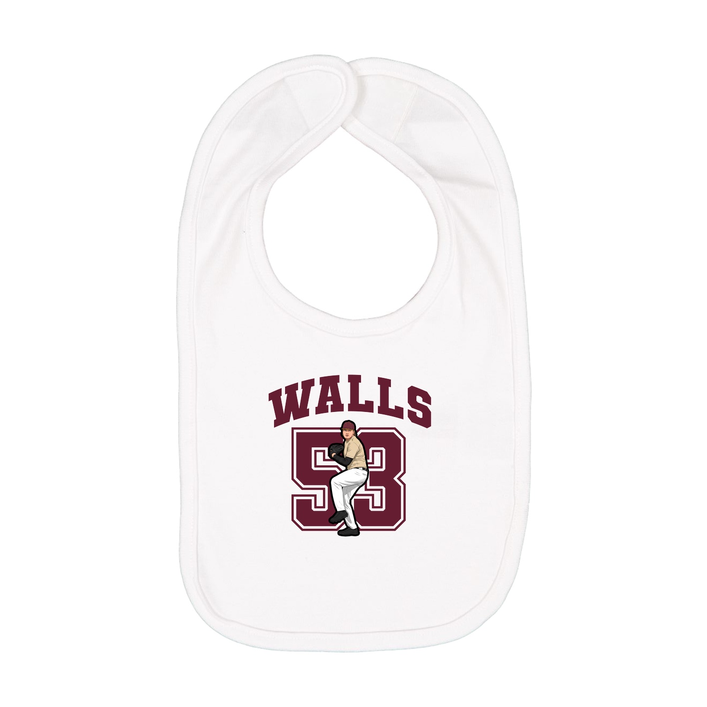 Infant Bib — Number in White