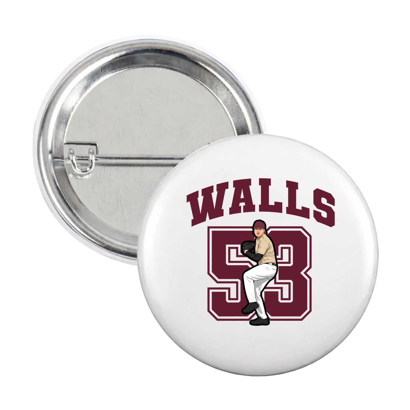 Game Day Button — Number in White