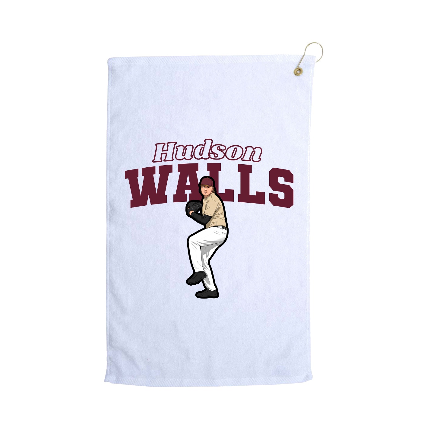 Golf Towel — Name Arch in White