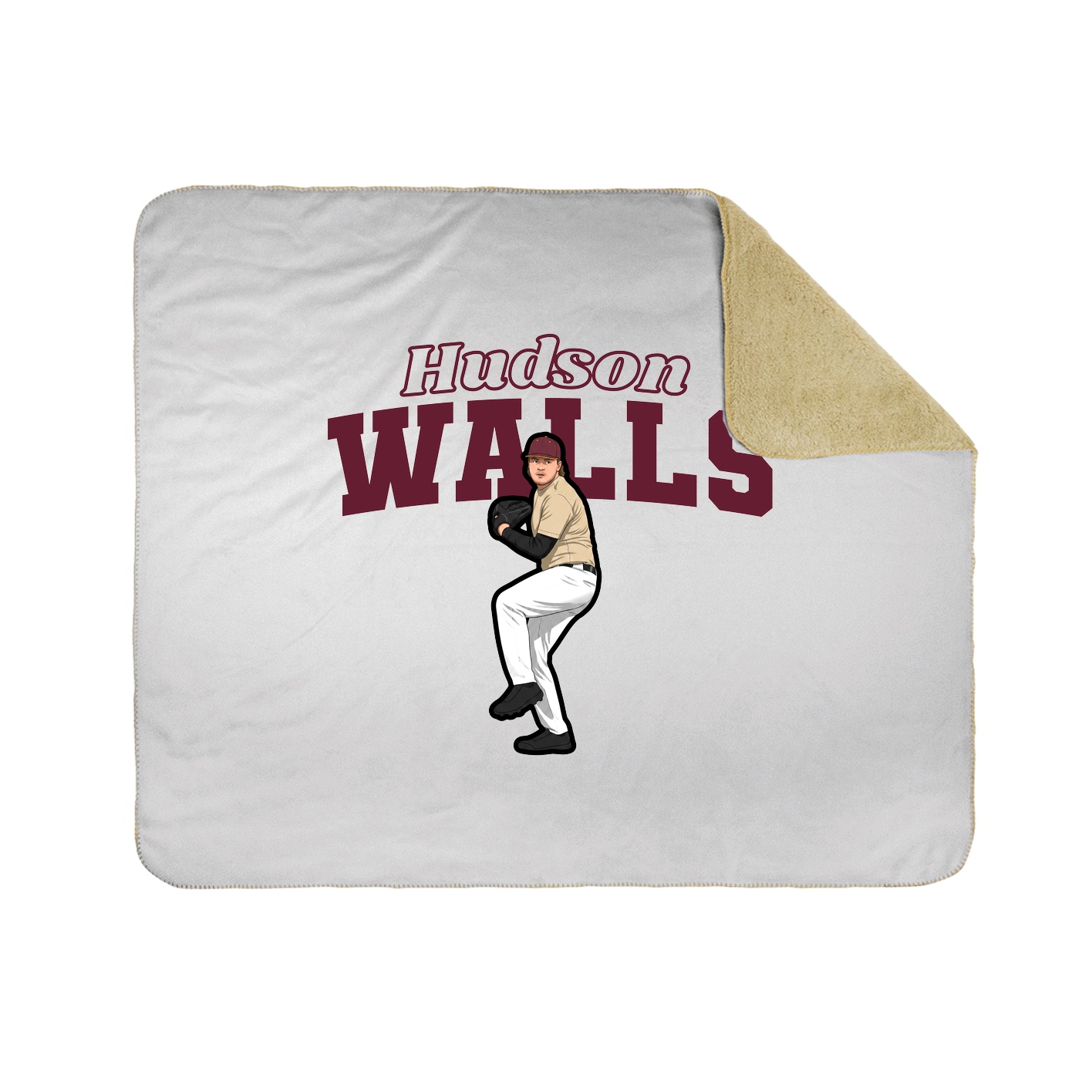 Throw Blanket — Name Arch in White
