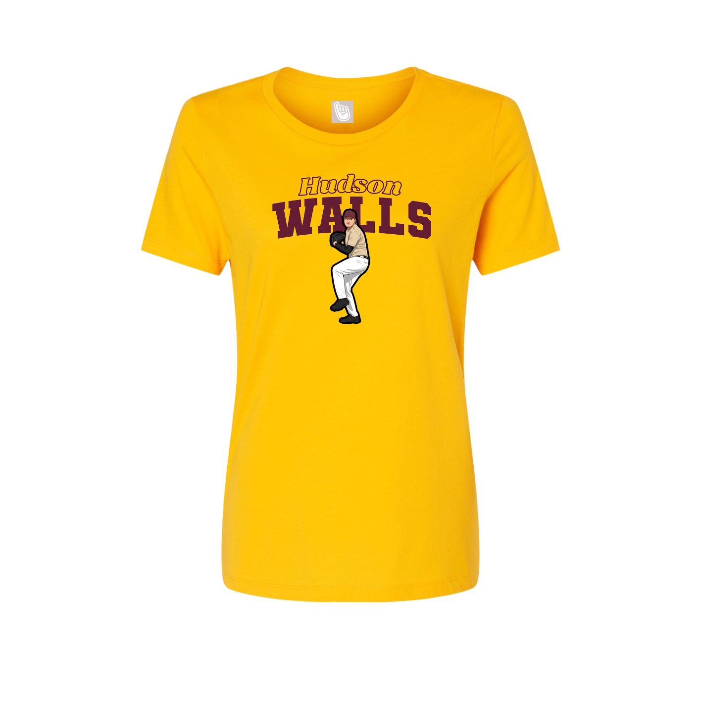 Fitted Women's Tee — Name Arch in Gold