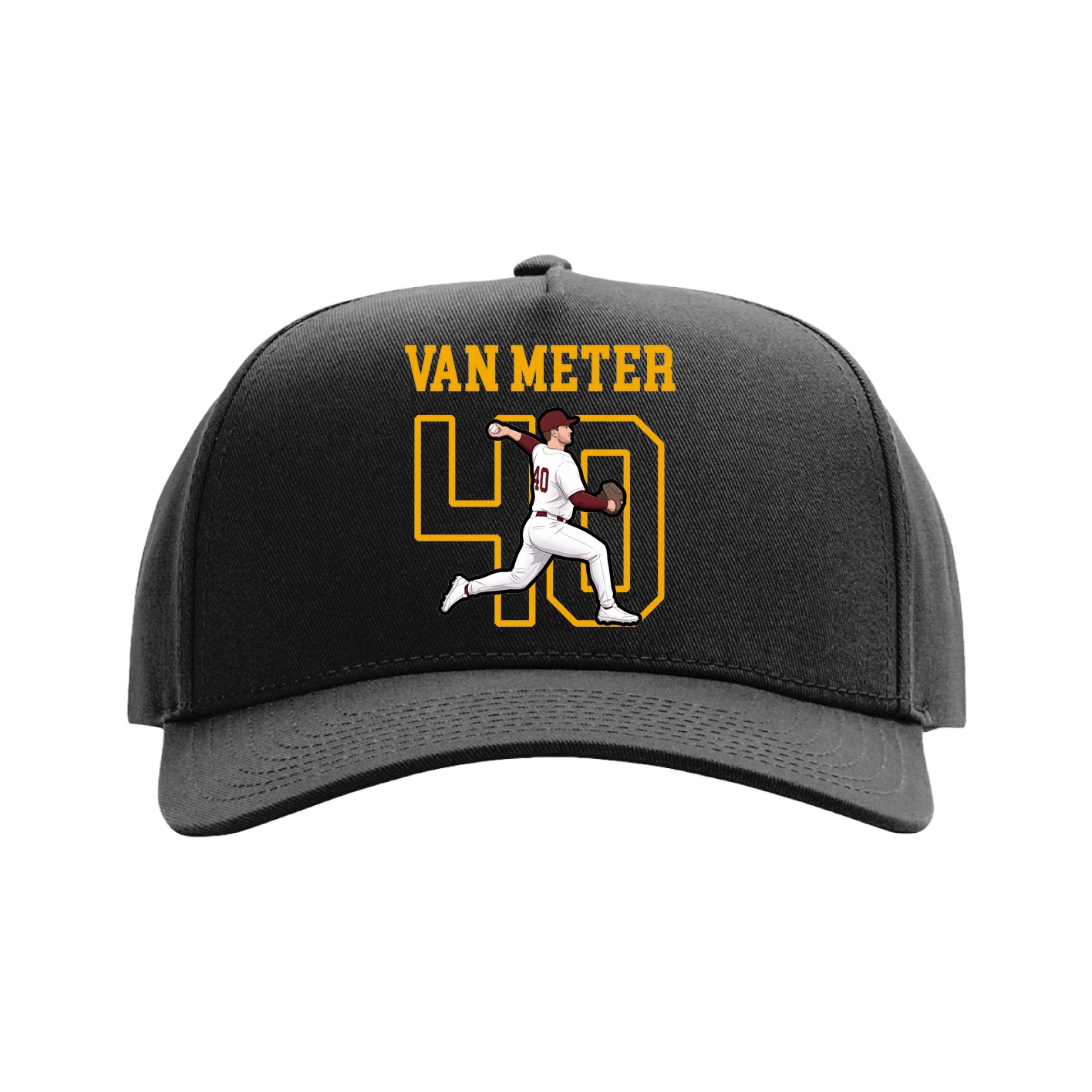 Full Fabric Five-Panel Champ Cap — Shirsey in Black